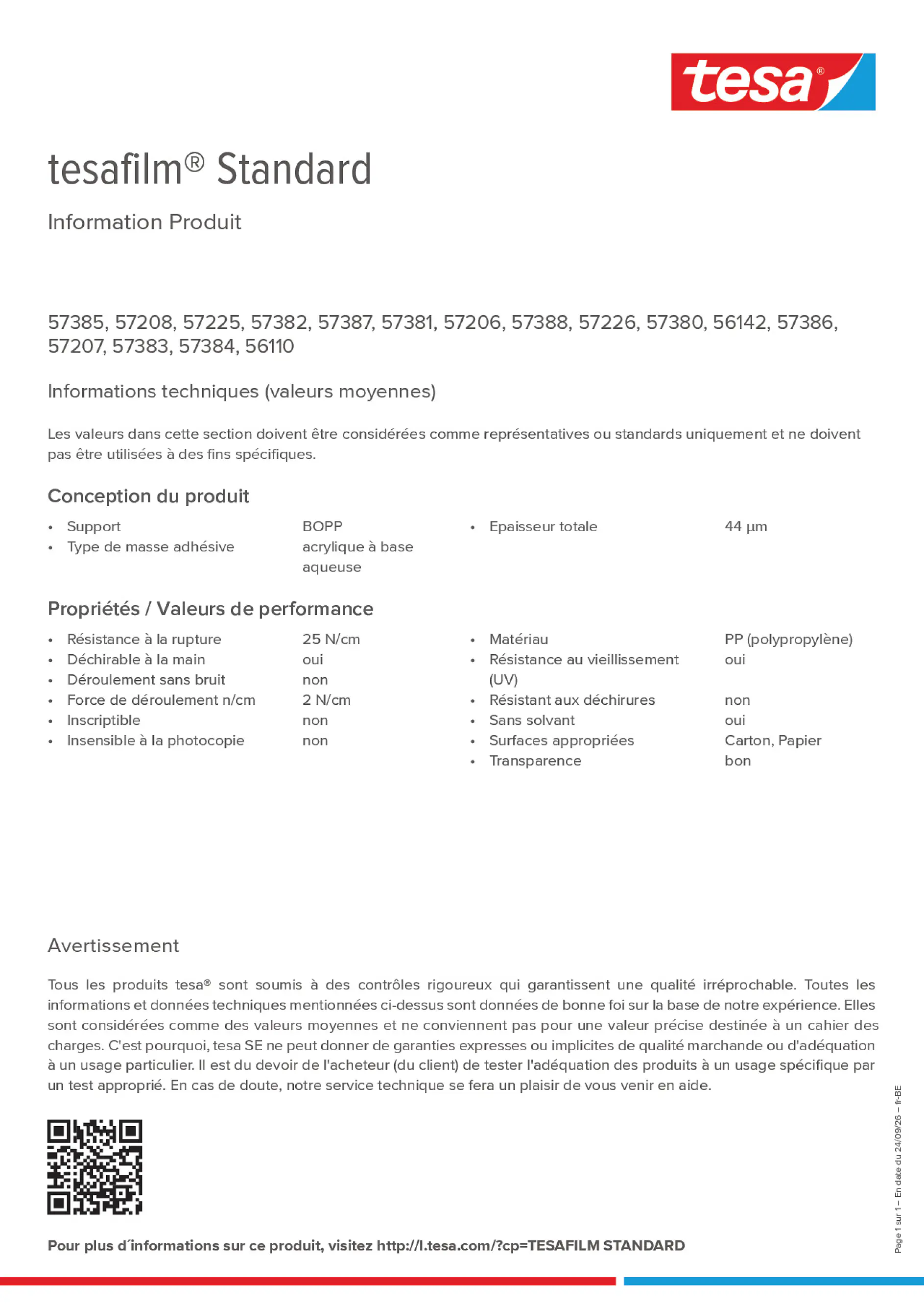 Product information_tesafilm® 56100_fr-BE_nl-BE