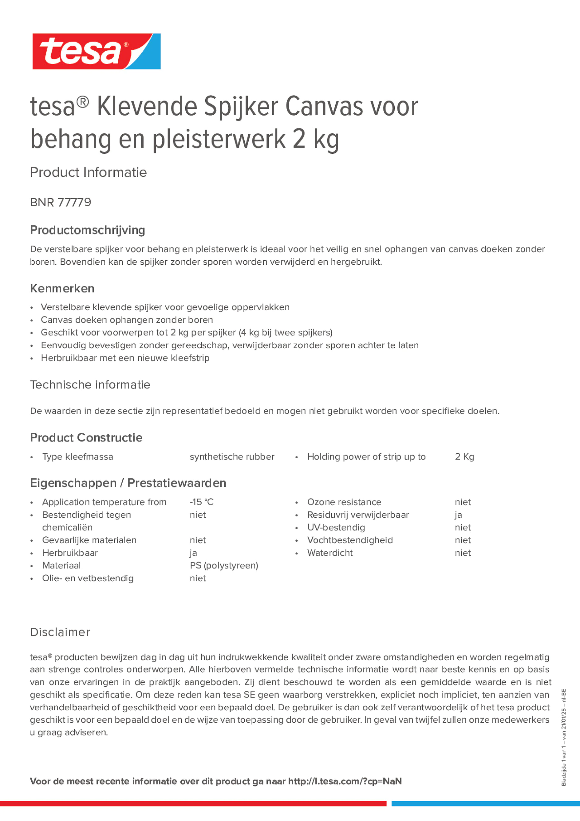 Product information_tesa® 77779_fr-BE_nl-BE