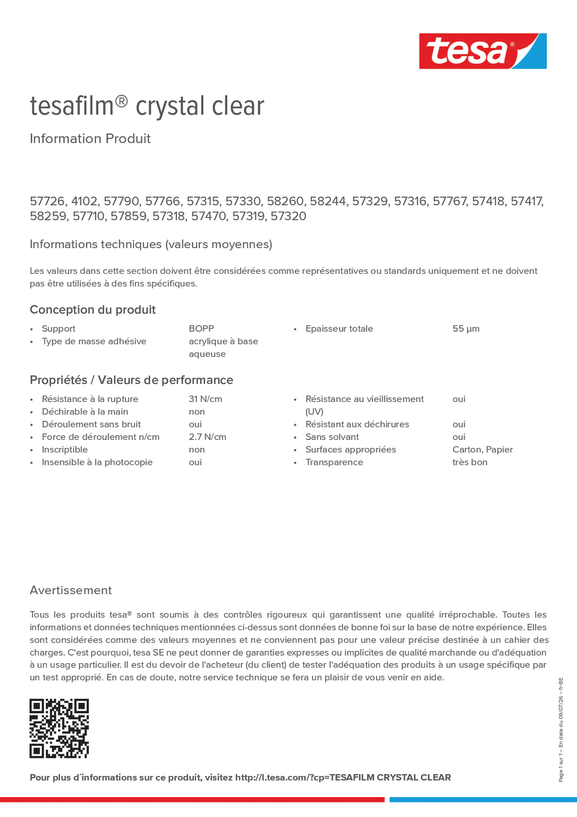 Product information_tesafilm® 4102_fr-BE_nl-BE