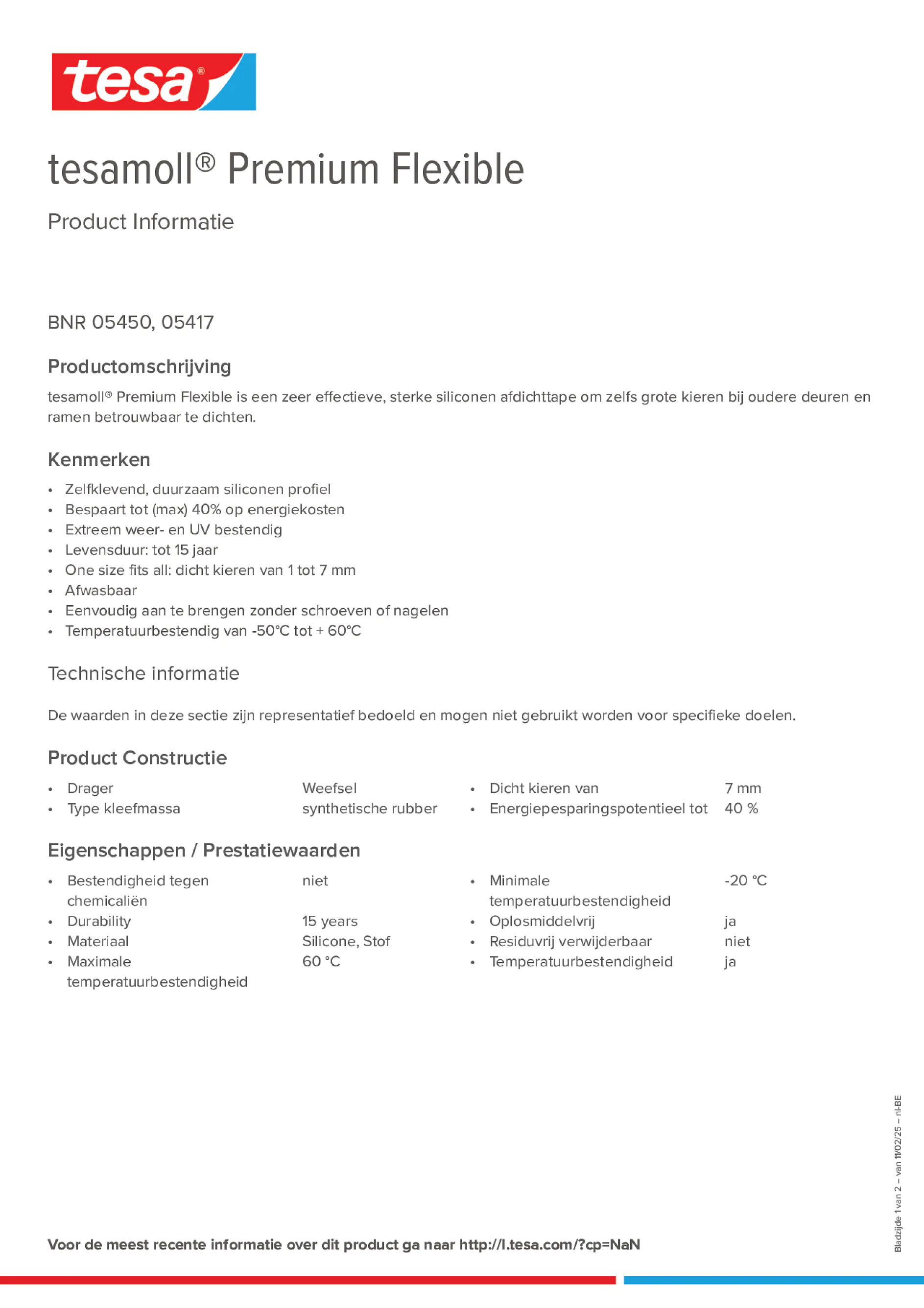 Product information_tesamoll® 5450_fr-BE_nl-BE