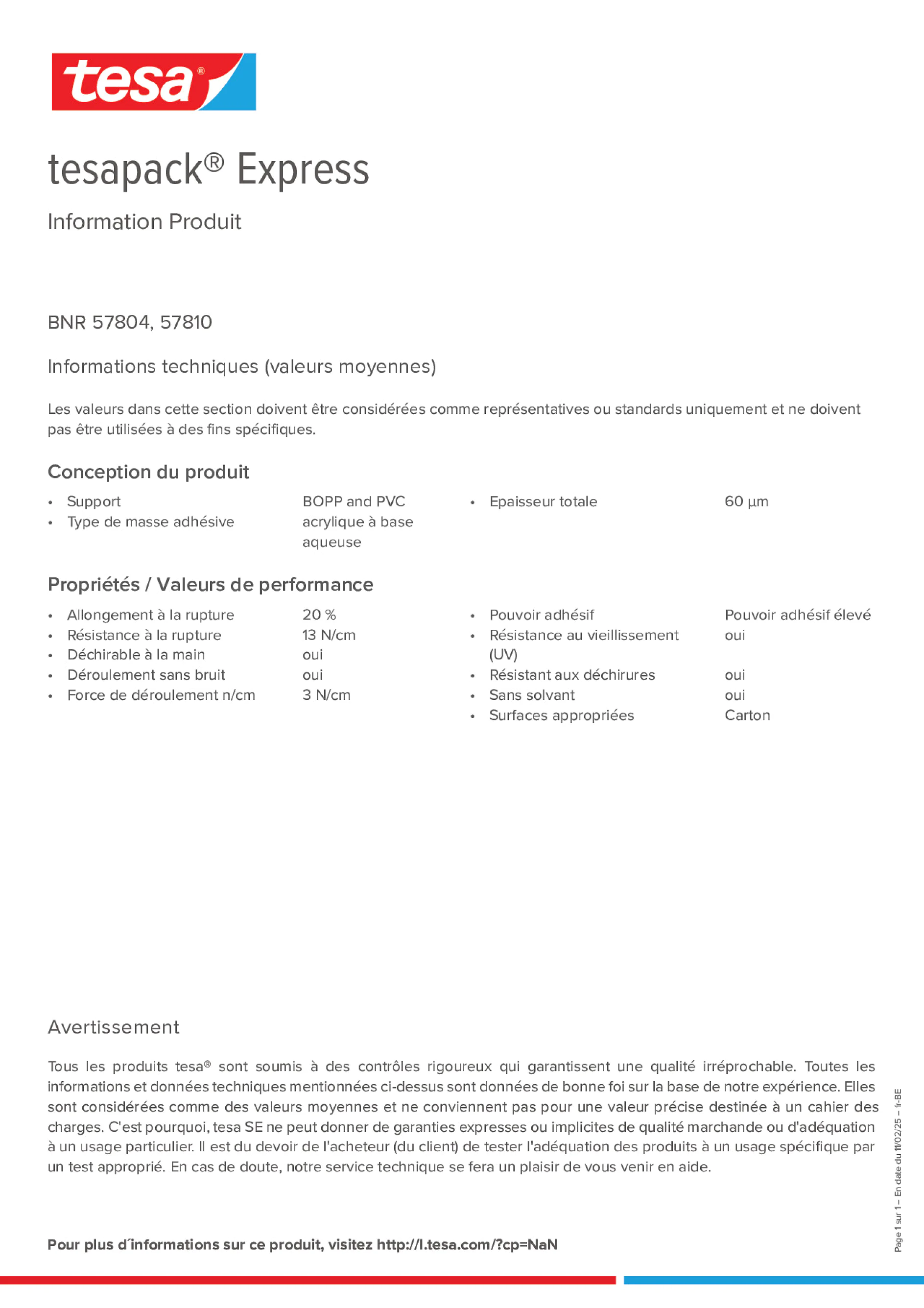 Product information_tesapack® 57804_fr-BE_nl-BE