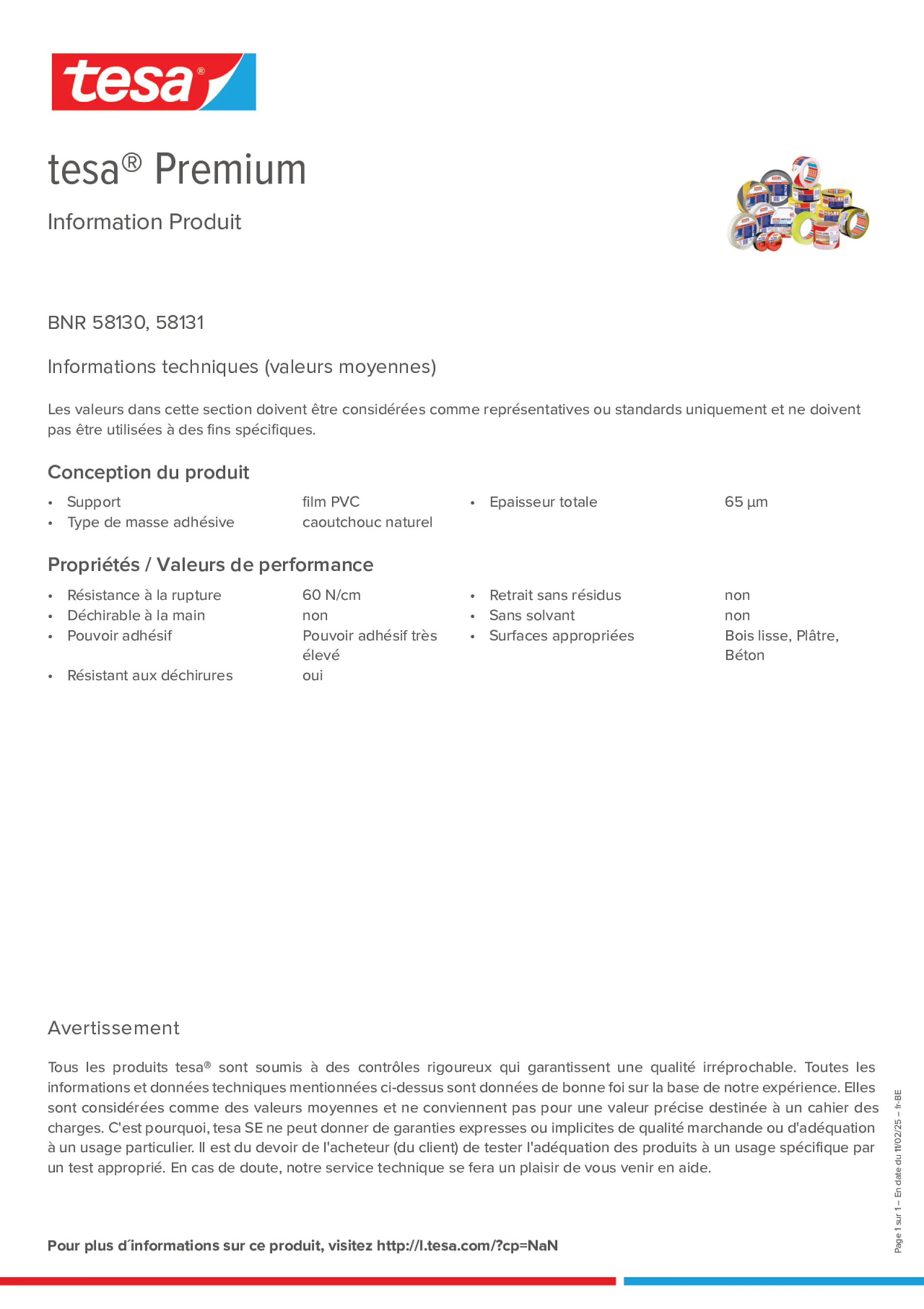 Product information_tesa® 58131_fr-BE_nl-BE