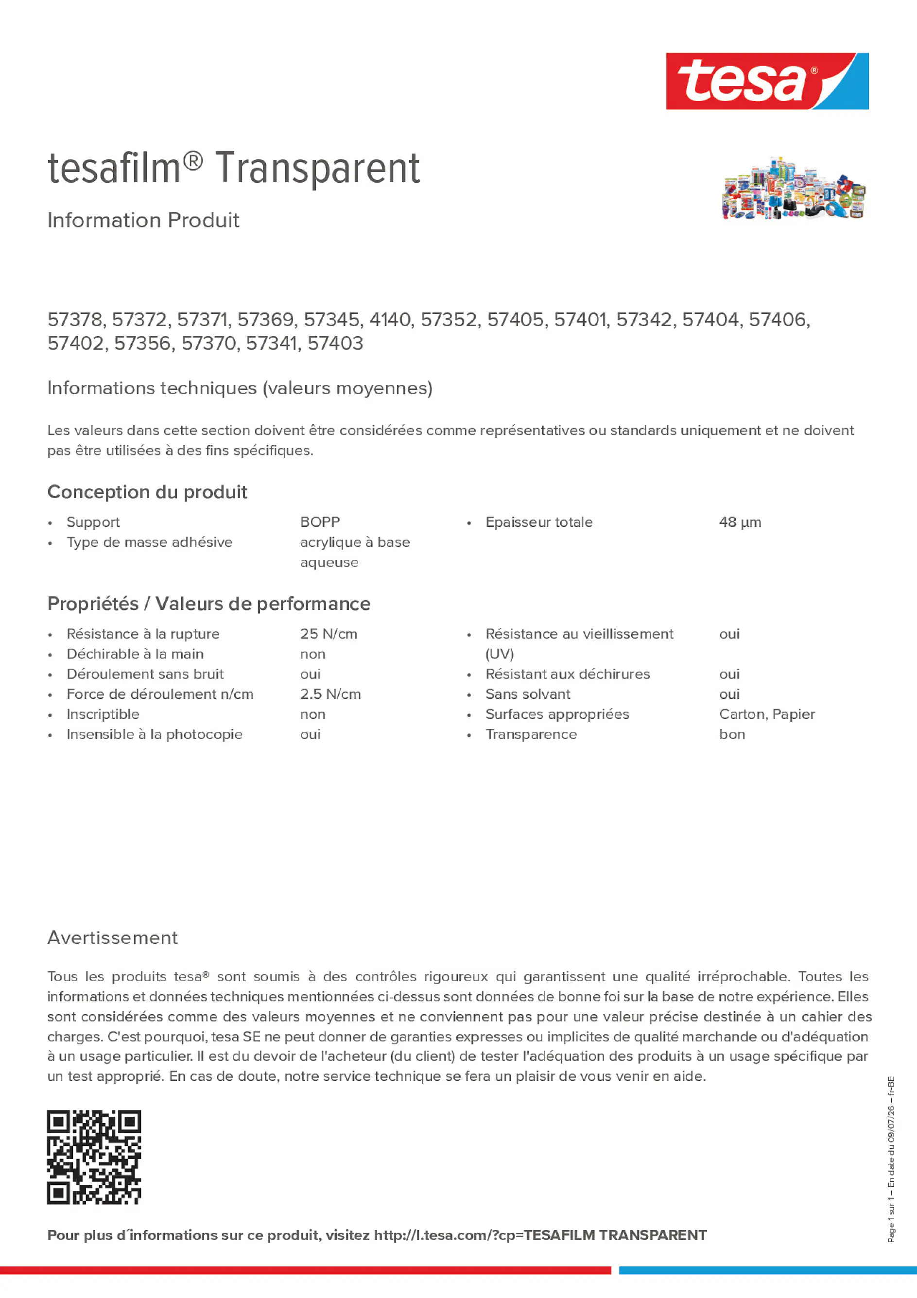 Product information_tesafilm® 4140_fr-BE_nl-BE