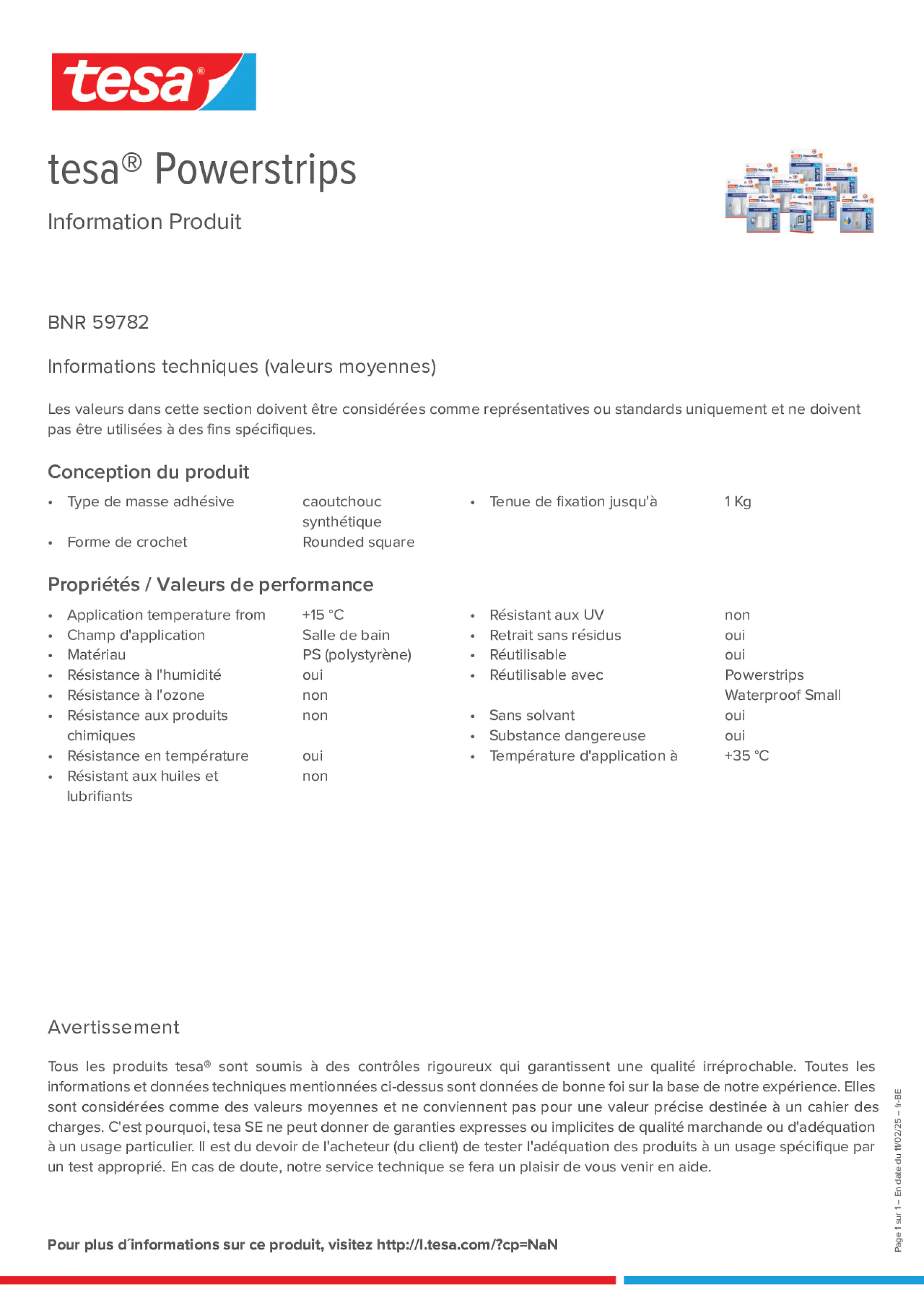 Product information_tesa® Powerstrips 59782_fr-BE_nl-BE