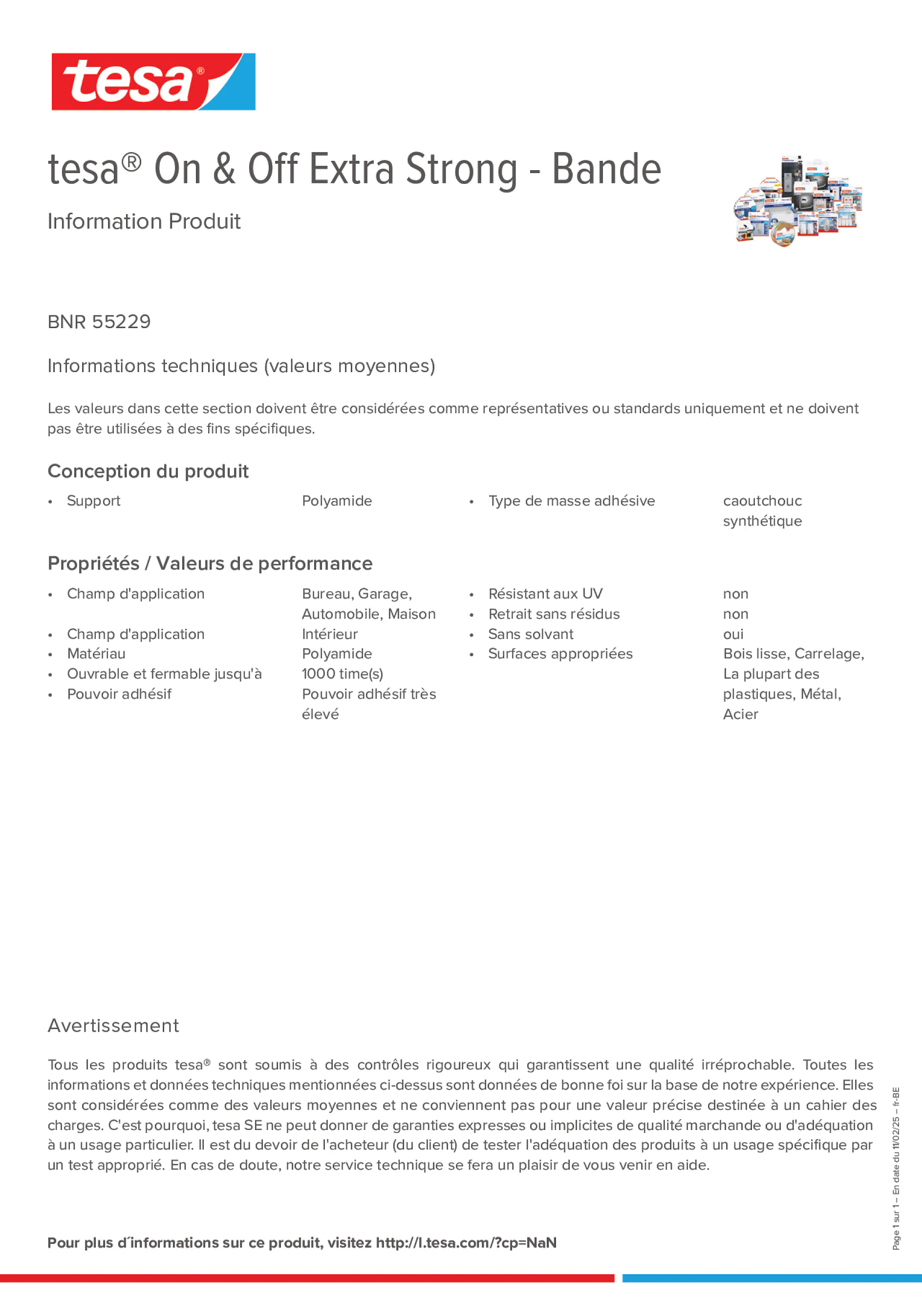 Product information_tesa® On & Off 55229_fr-BE_nl-BE