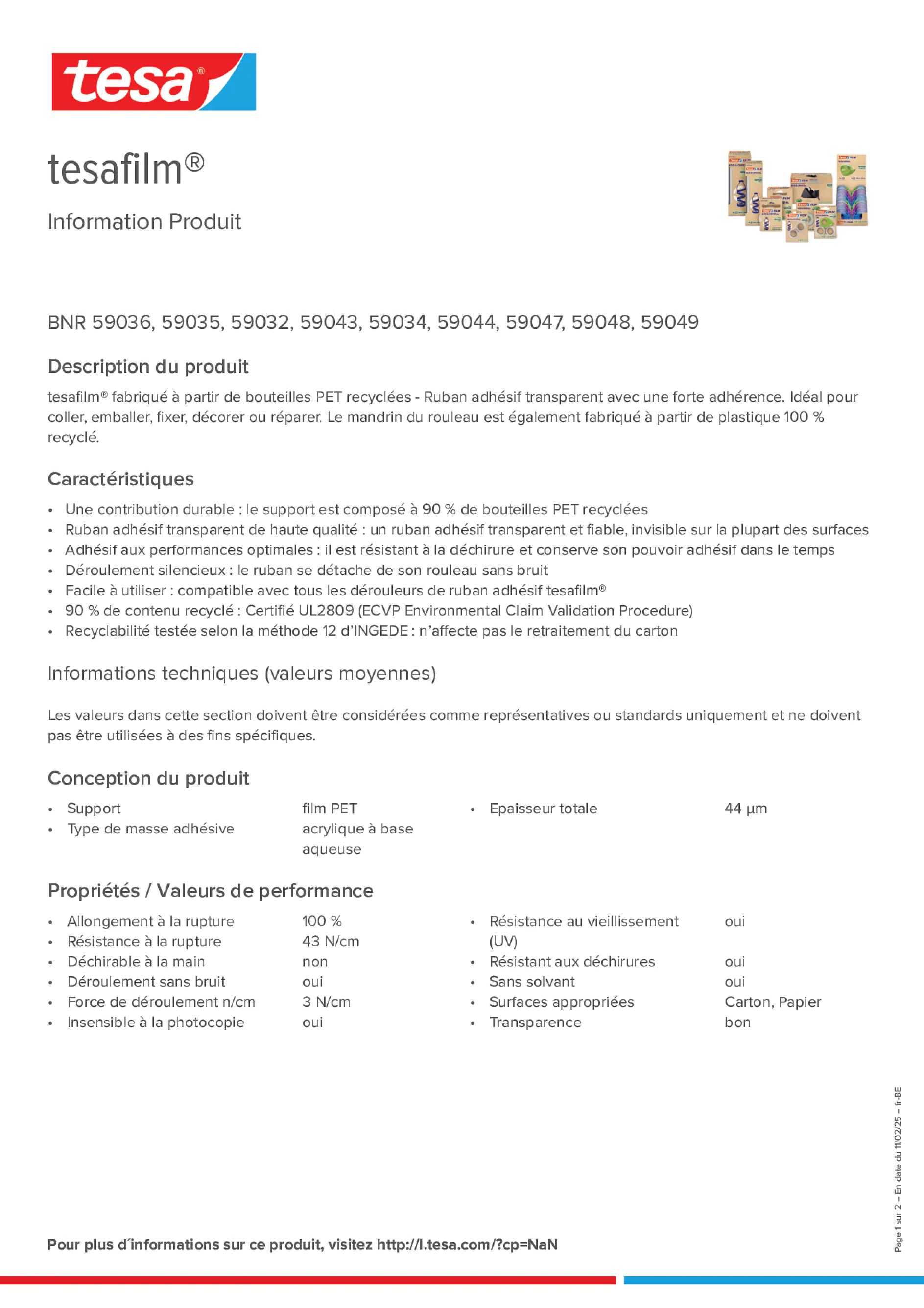 Product information_tesafilm® 59036_fr-BE_nl-BE