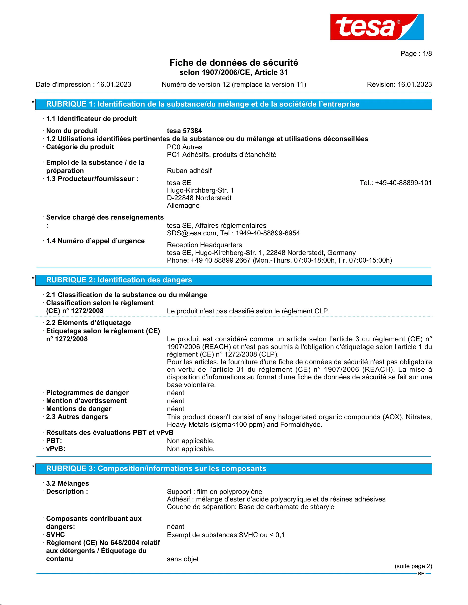 Safety data sheet_tesafilm® 57226_nl-BE_v12