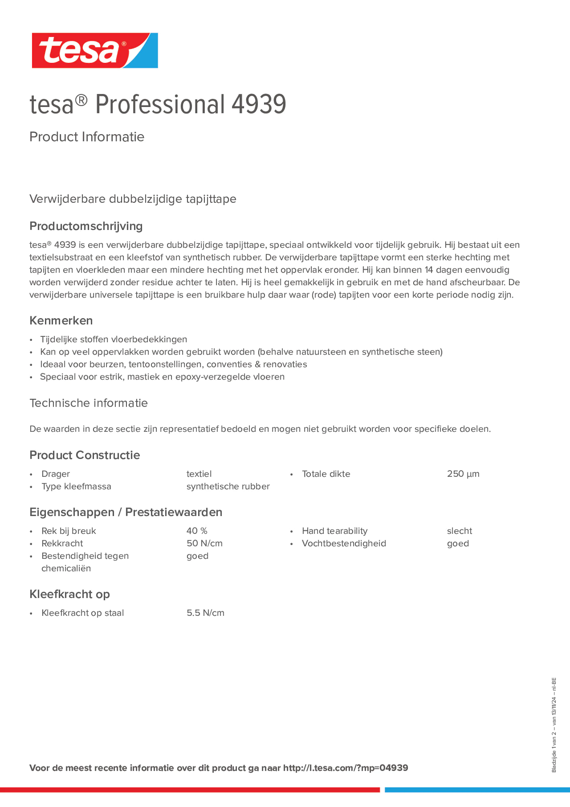 Product information_tesa® Professional 04939_fr-BE_nl-BE