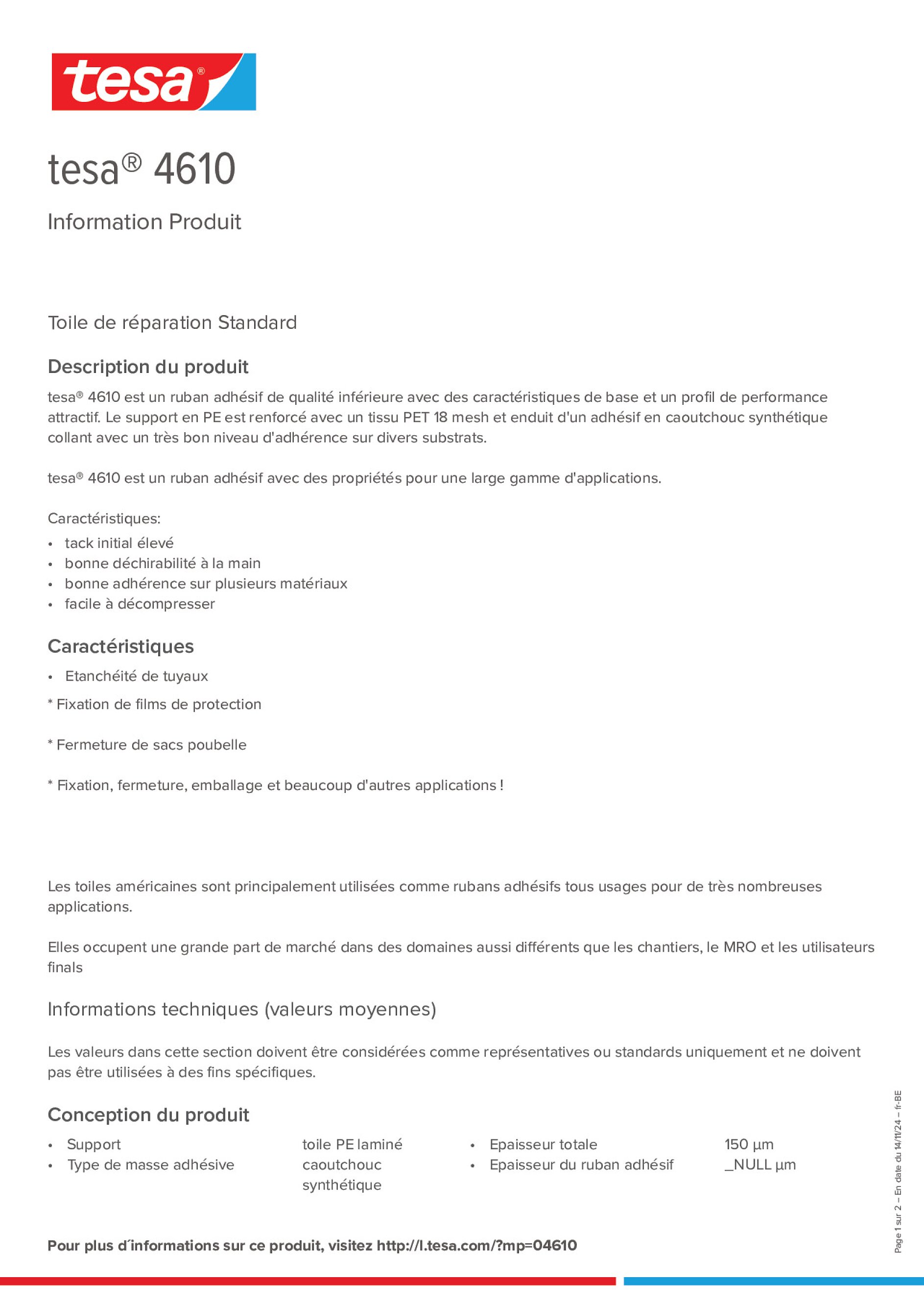 Product information_tesa® 04610_fr-BE_nl-BE