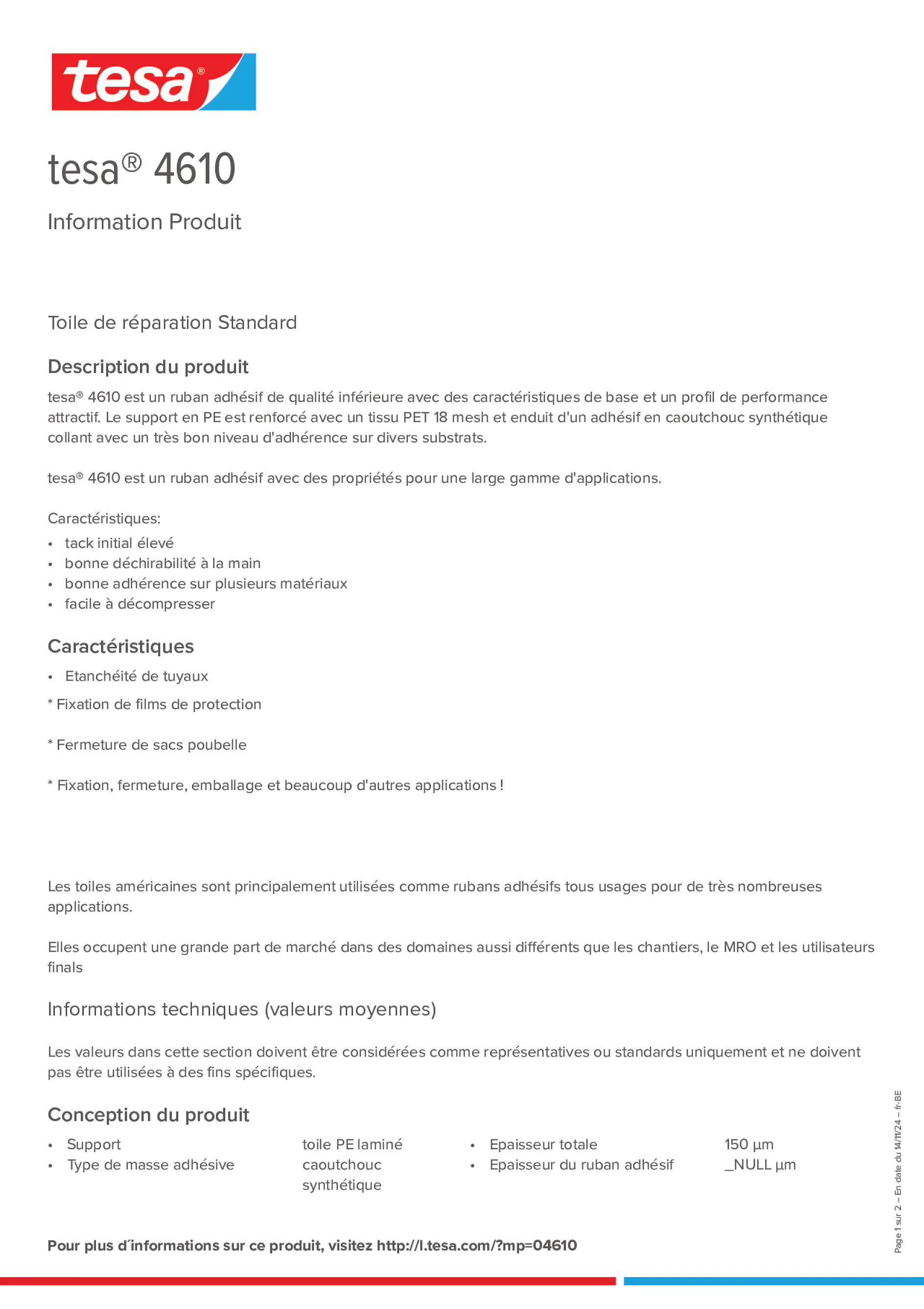 Product information_tesa® 04610_fr-BE_nl-BE