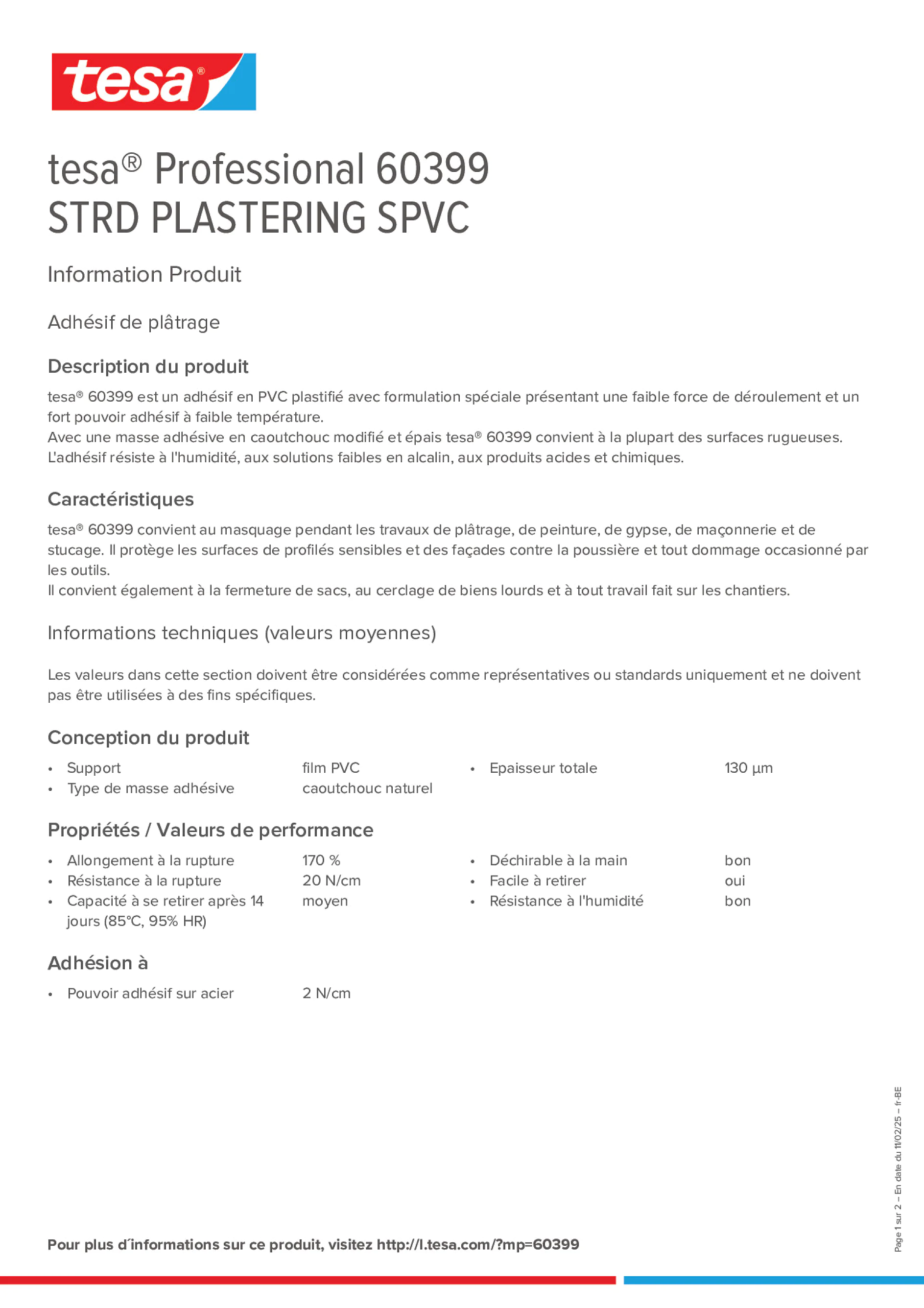 Product information_tesa® Professional 60399_fr-BE_nl-BE