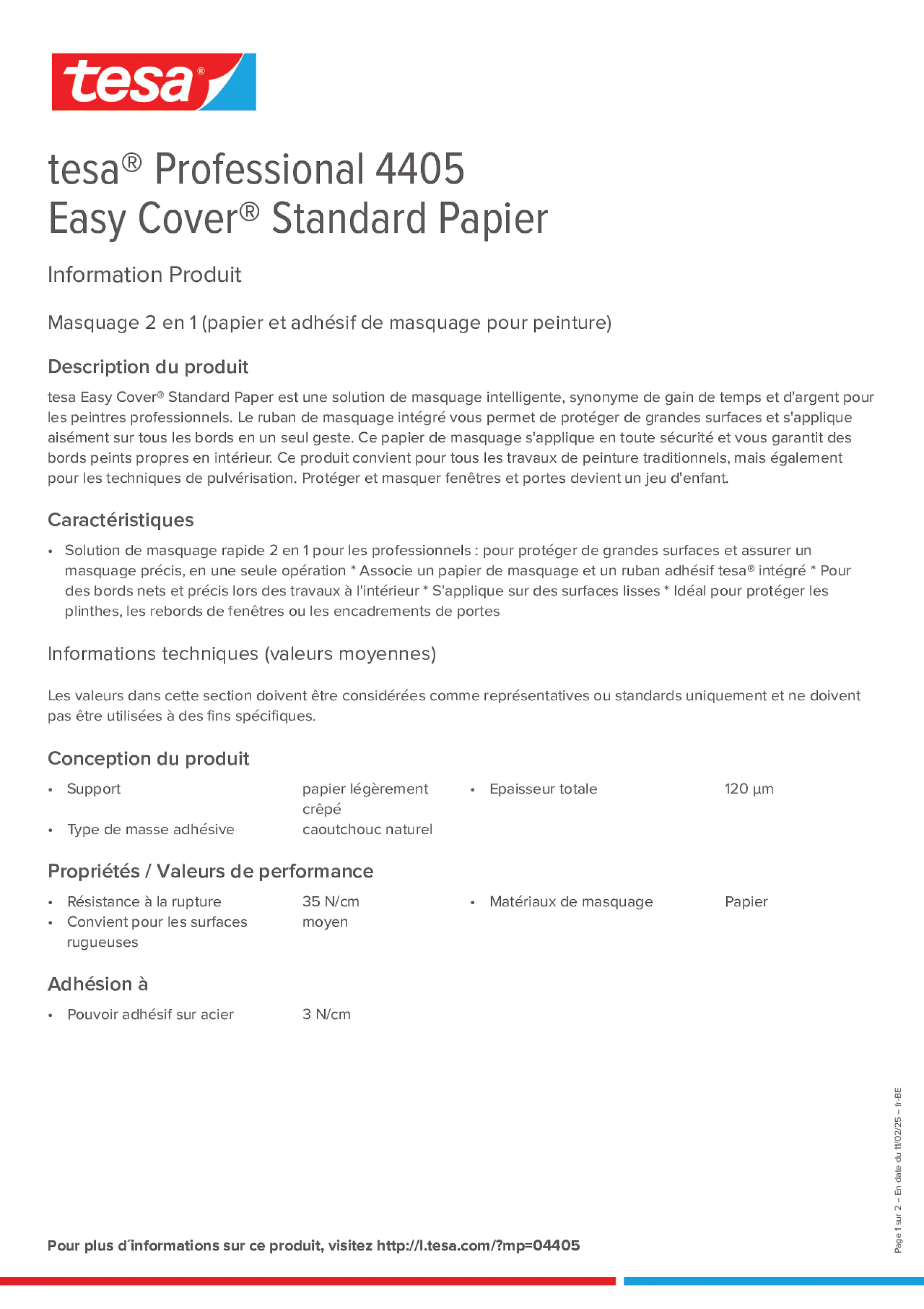 Product information_tesa® Professional 04405_fr-BE_nl-BE