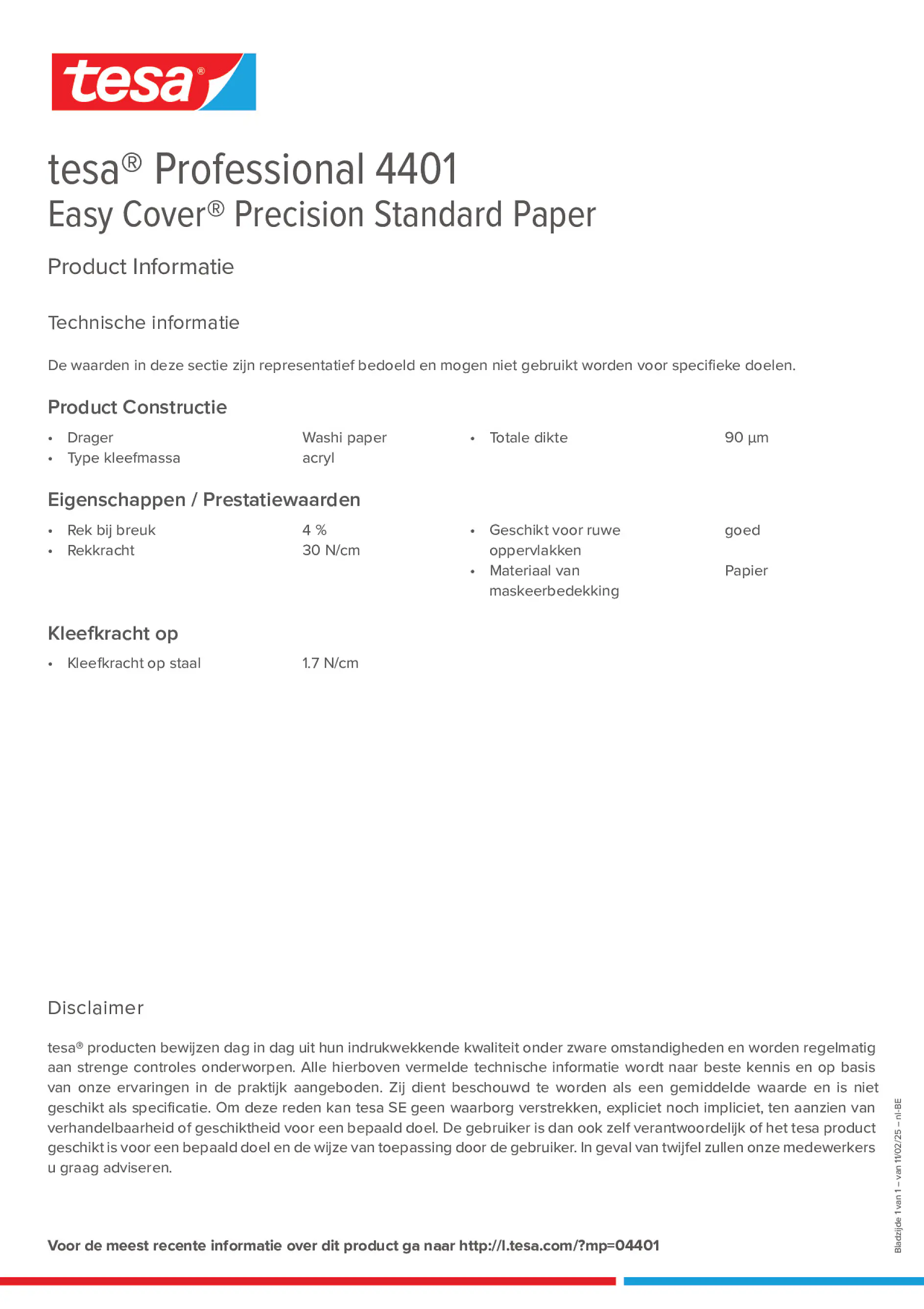 Product information_tesa® Professional 04401_fr-BE_nl-BE
