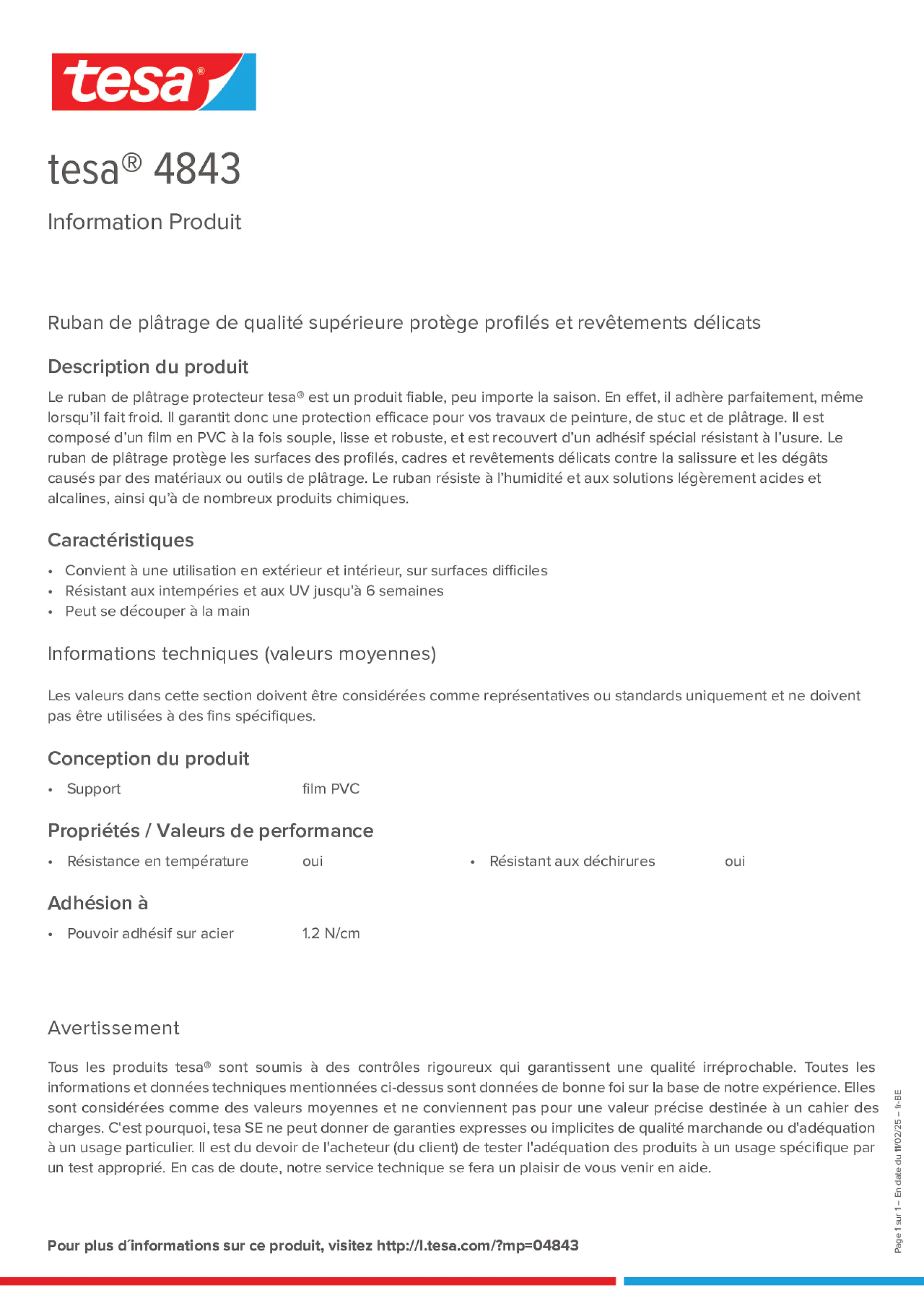 Product information_tesa® 4843_fr-BE_nl-BE