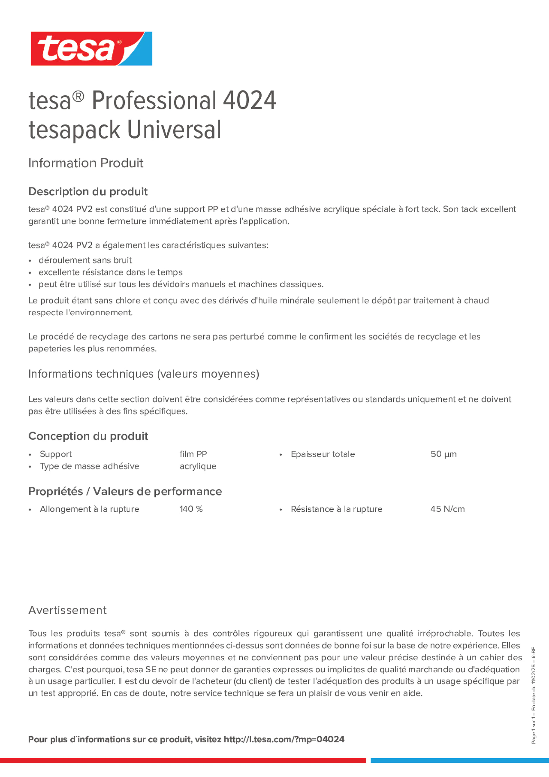 Product information_tesa® Professional 04024_fr-BE_nl-BE