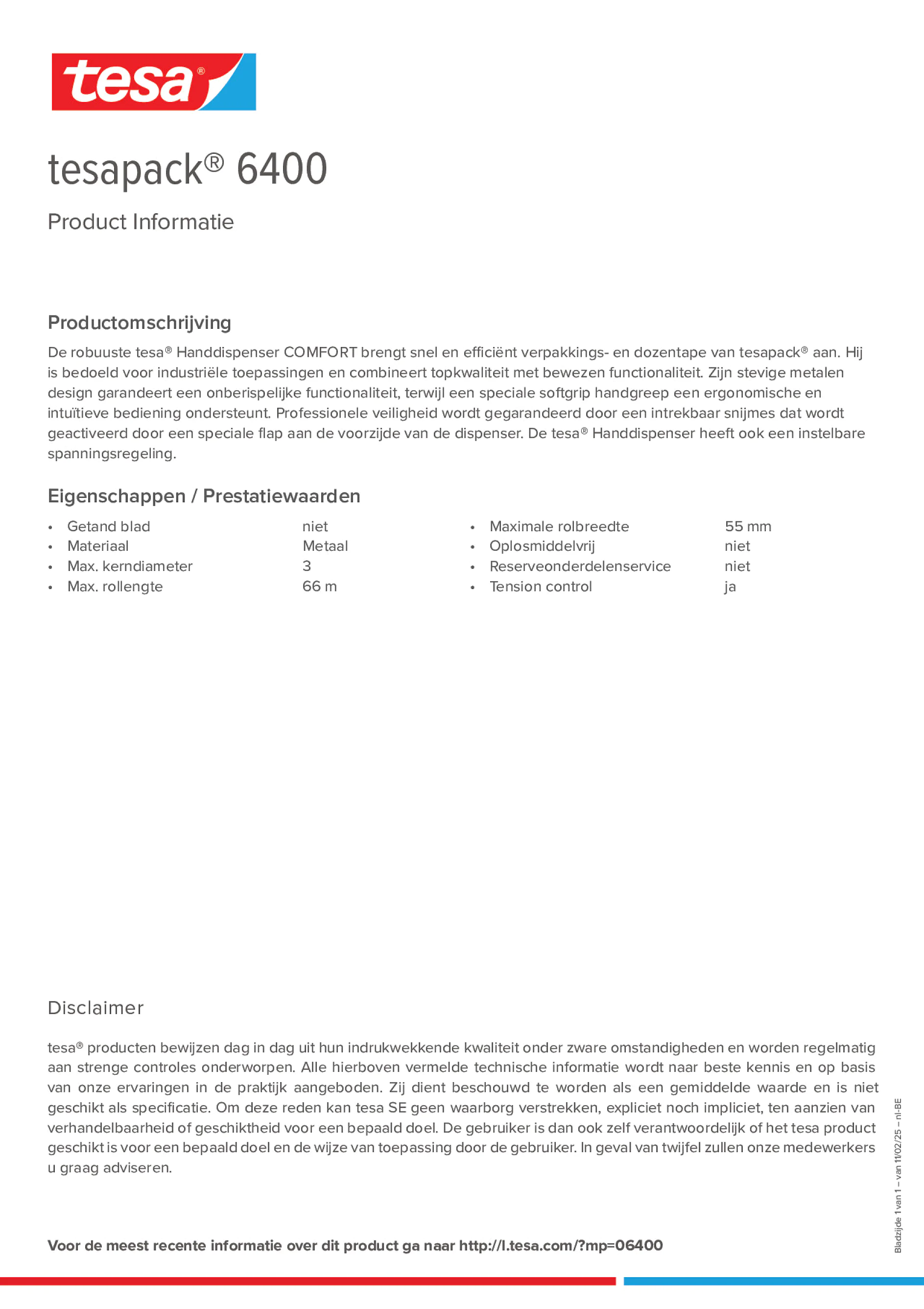 Product information_tesapack® 06400_fr-BE_nl-BE