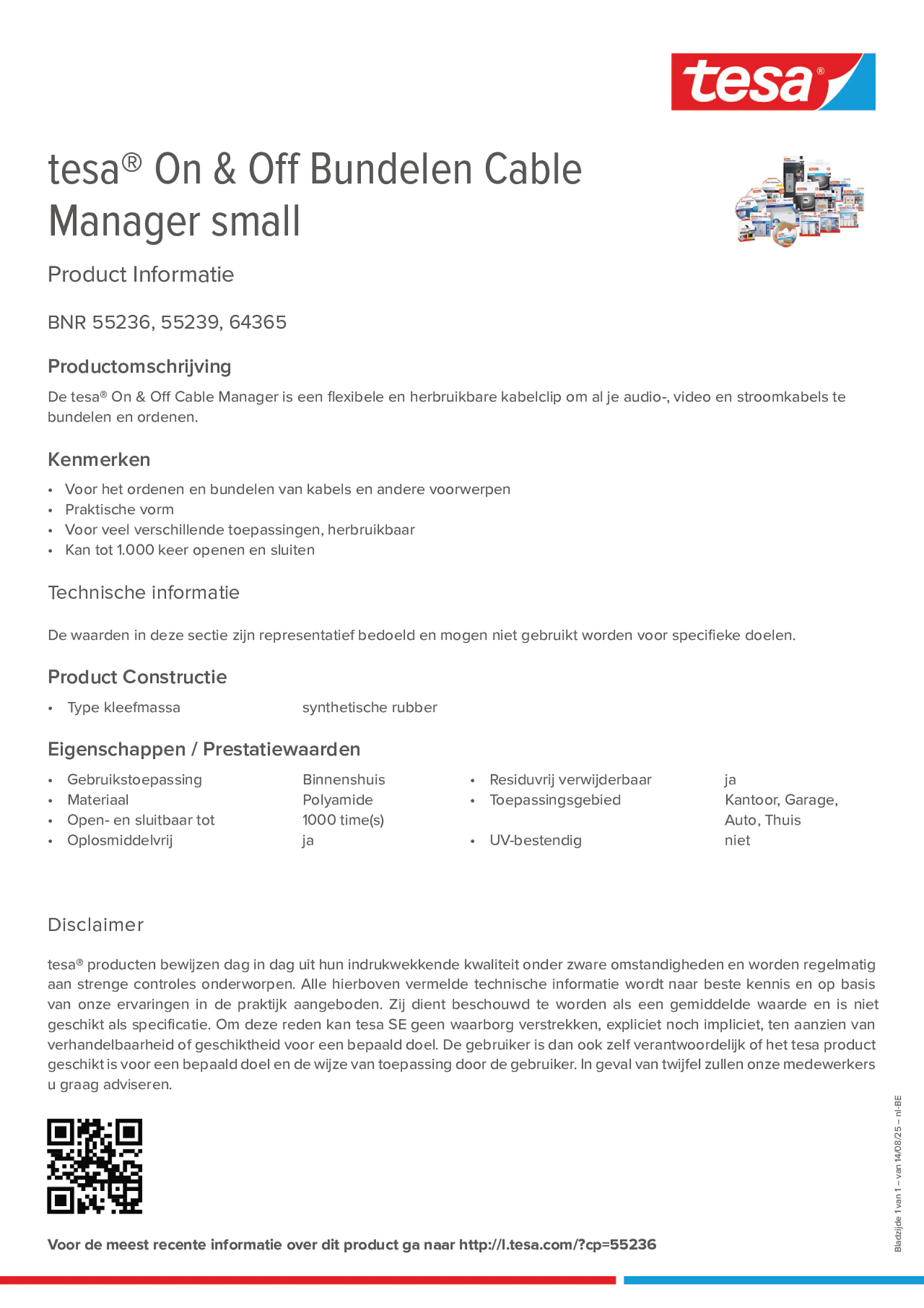 Product information_tesa® On & Off 55236_fr-BE_nl-BE