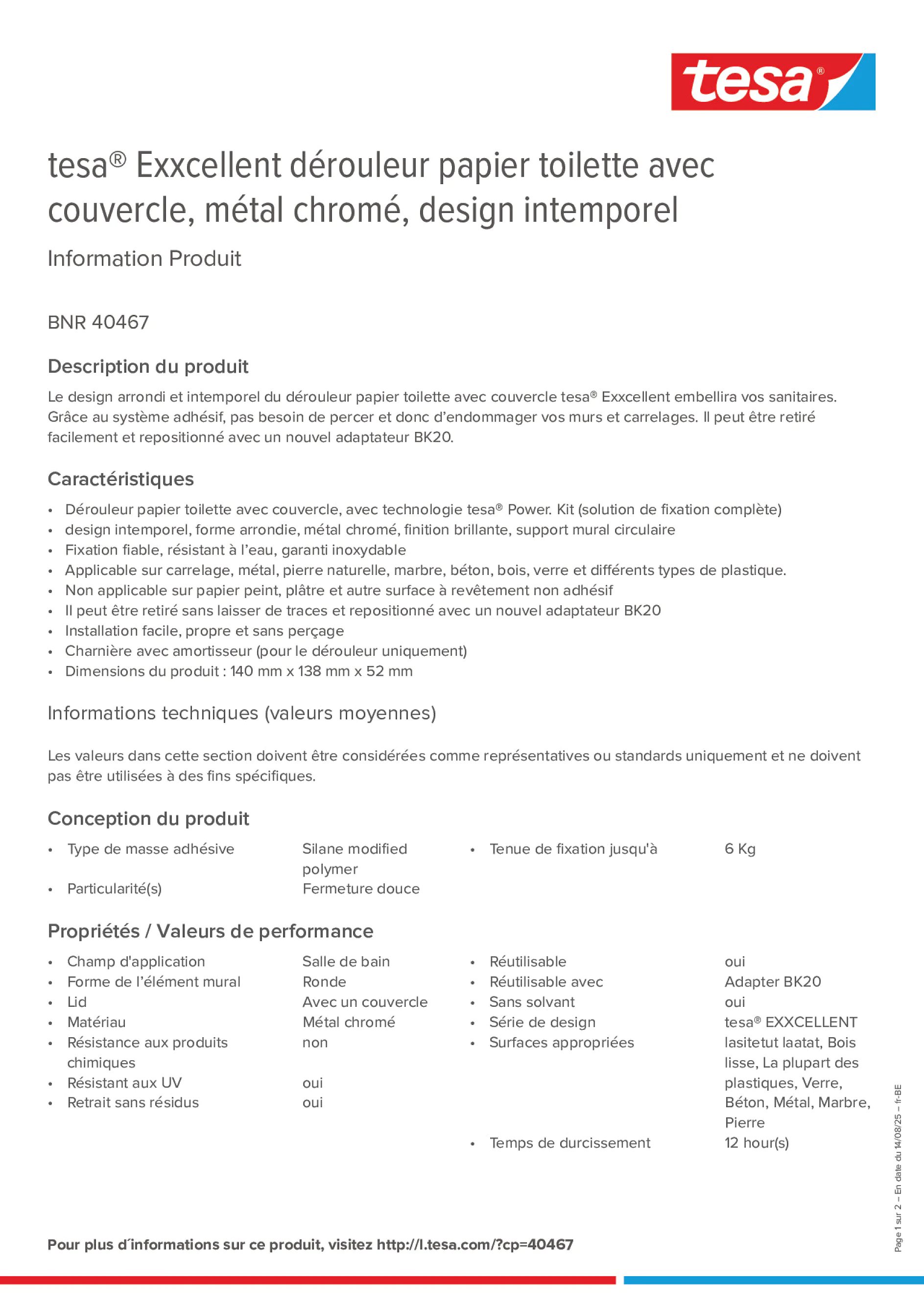 Product information_tesa® 40467_fr-BE_nl-BE