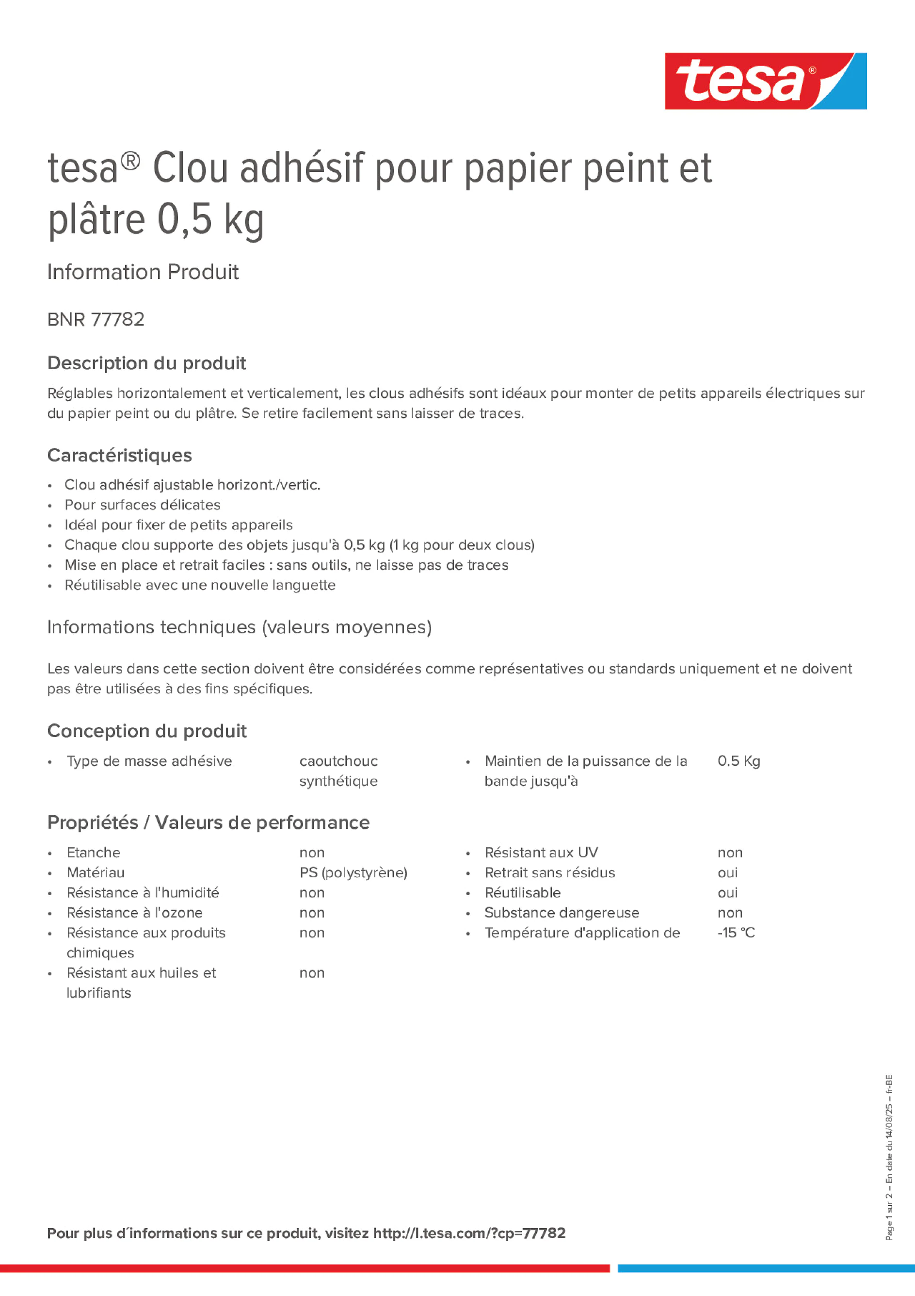 Product information_tesa® 77782_fr-BE_nl-BE
