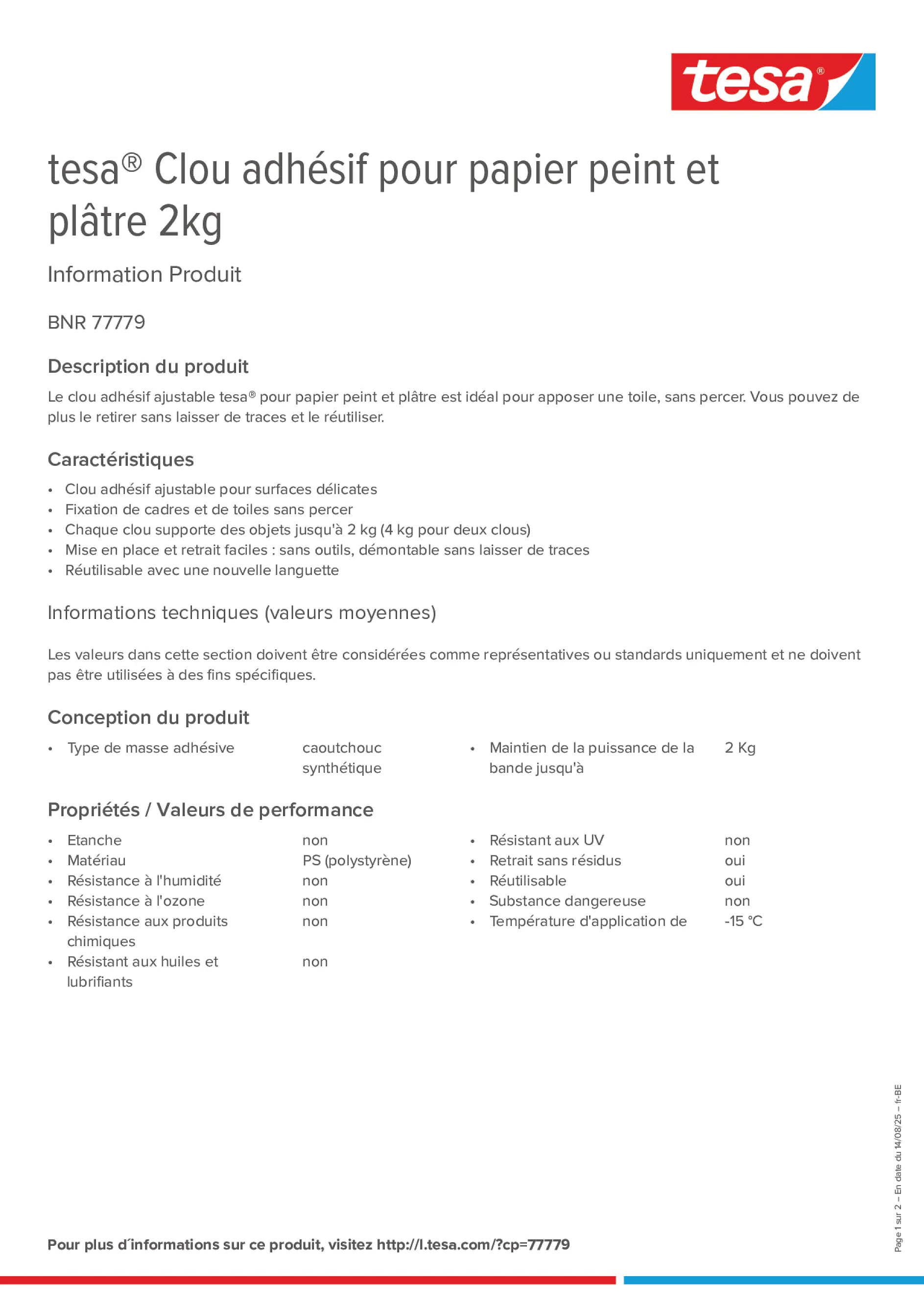 Product information_tesa® 77779_fr-BE_nl-BE