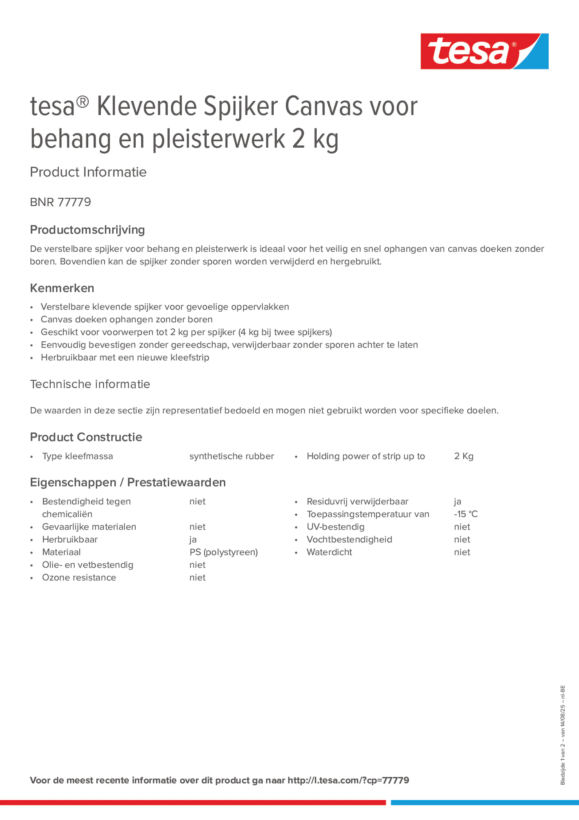 Product information_tesa® 77779_fr-BE_nl-BE