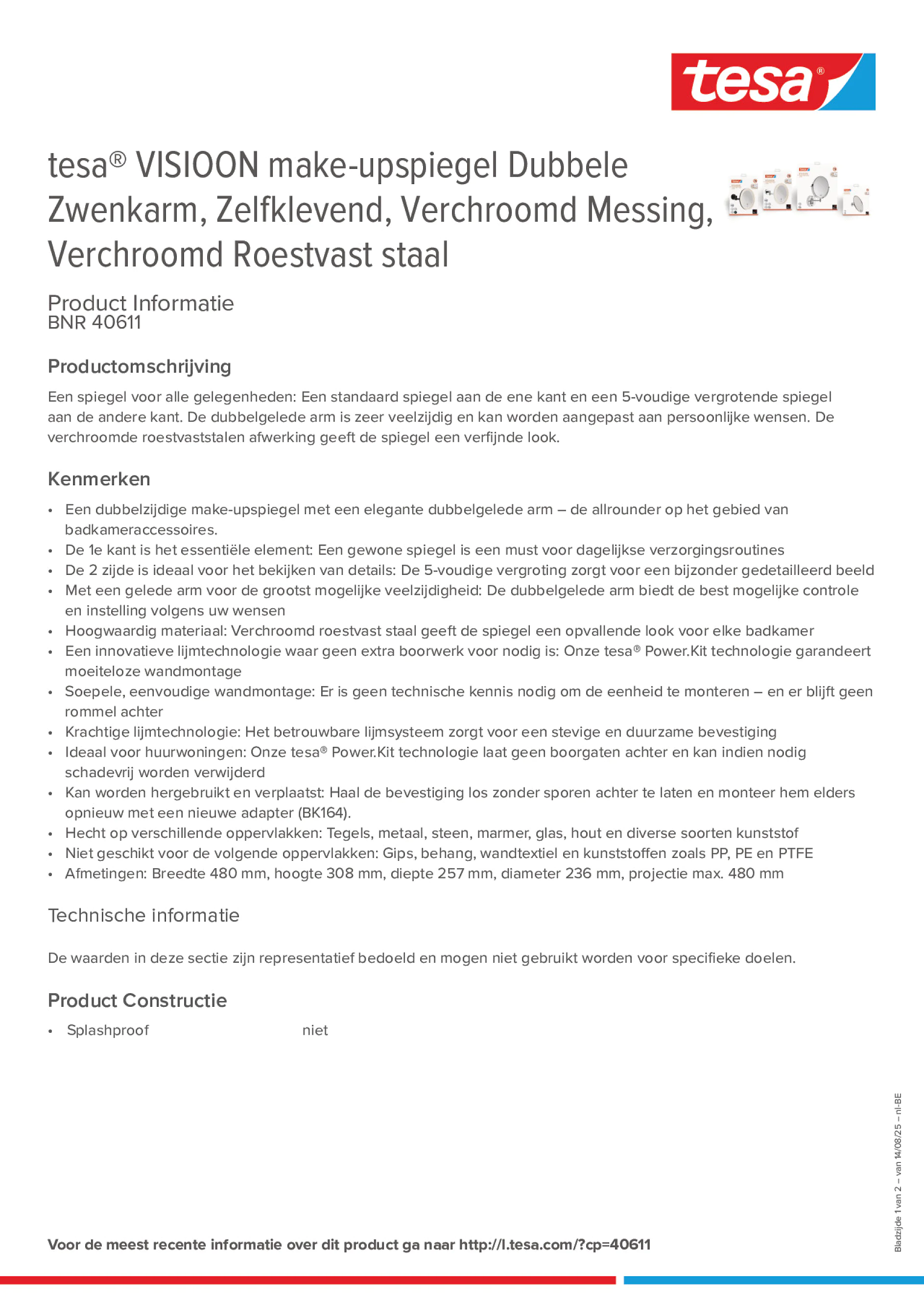 Product information_tesa® 40611_fr-BE_nl-BE
