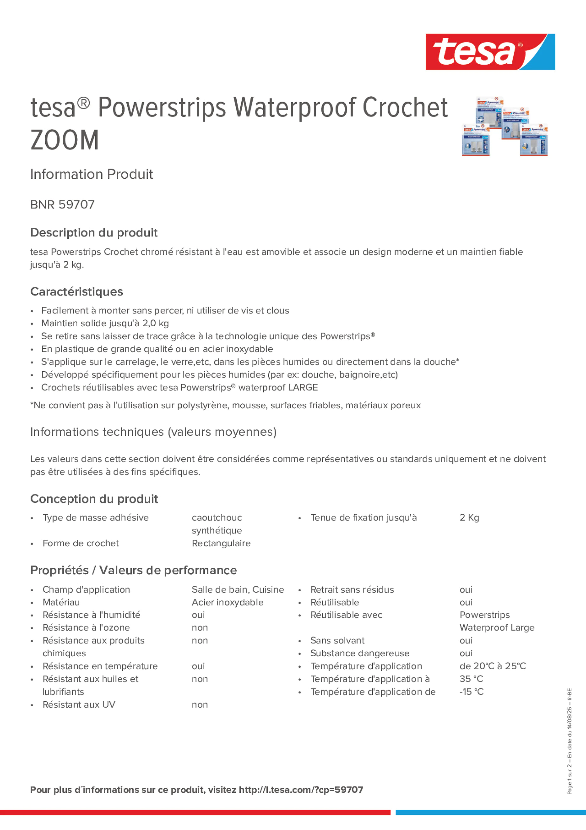 Product information_tesa® Powerstrips 59707_fr-BE_nl-BE