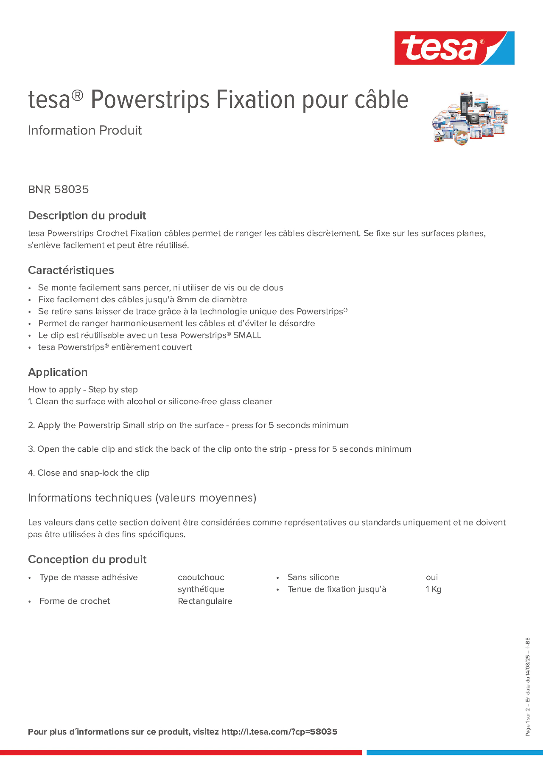 Product information_tesa® Powerstrips 58035_fr-BE_nl-BE