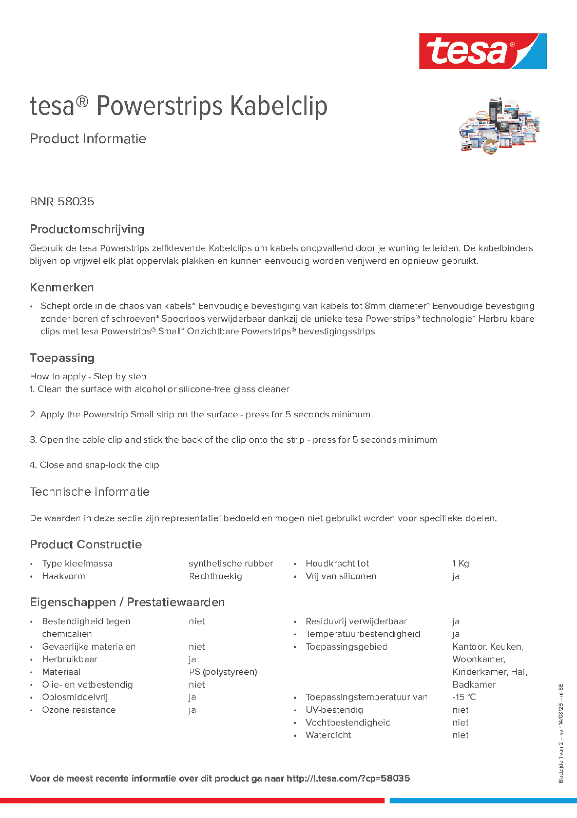Product information_tesa® Powerstrips 58035_fr-BE_nl-BE