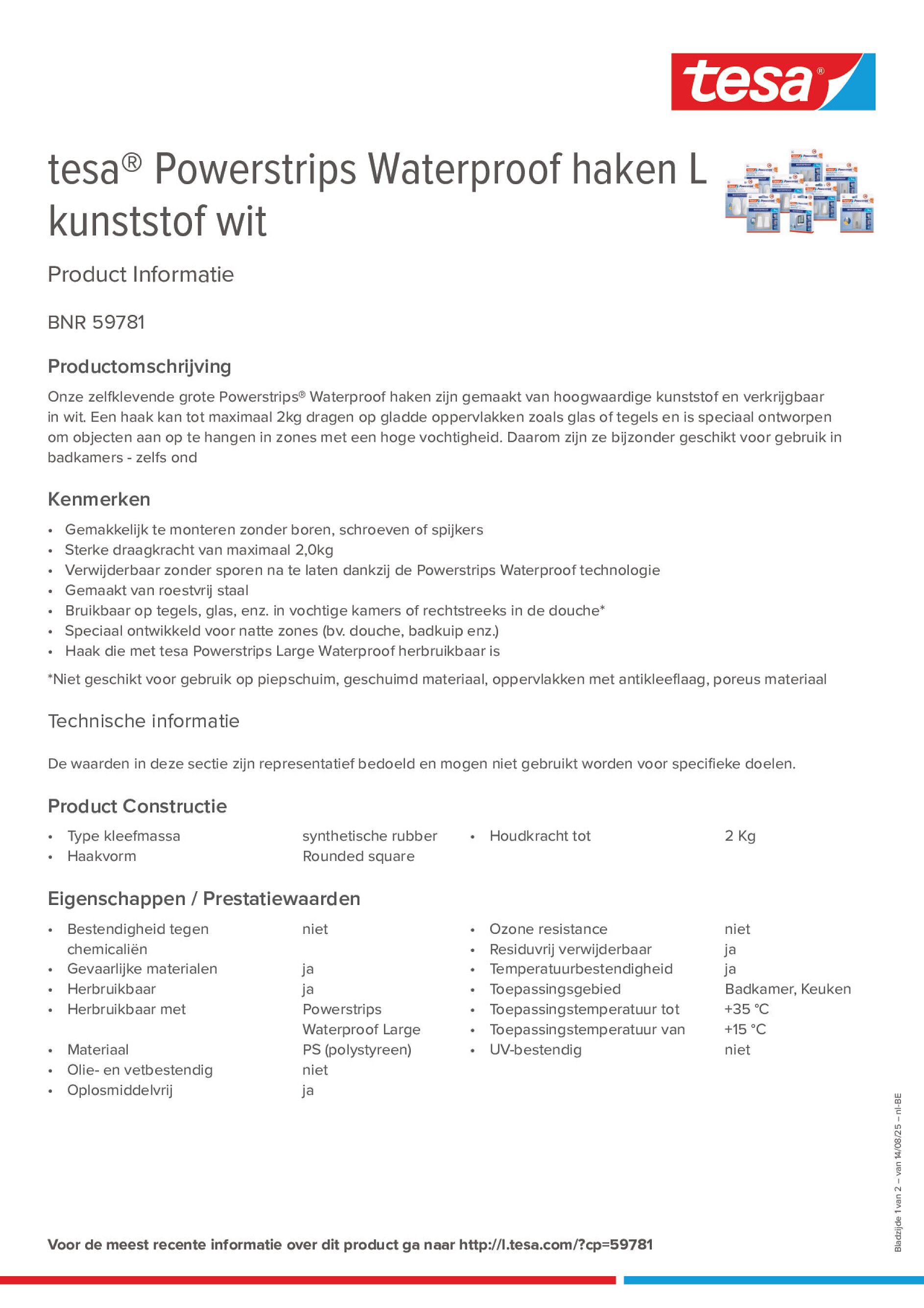 Product information_tesa® Powerstrips 59781_fr-BE_nl-BE