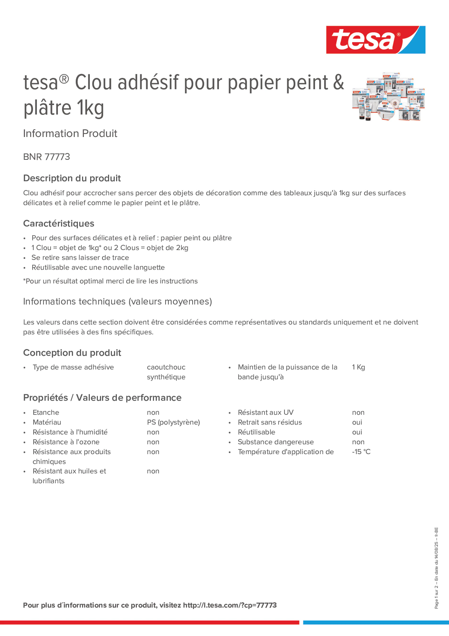 Product information_tesa® 77773_fr-BE_nl-BE