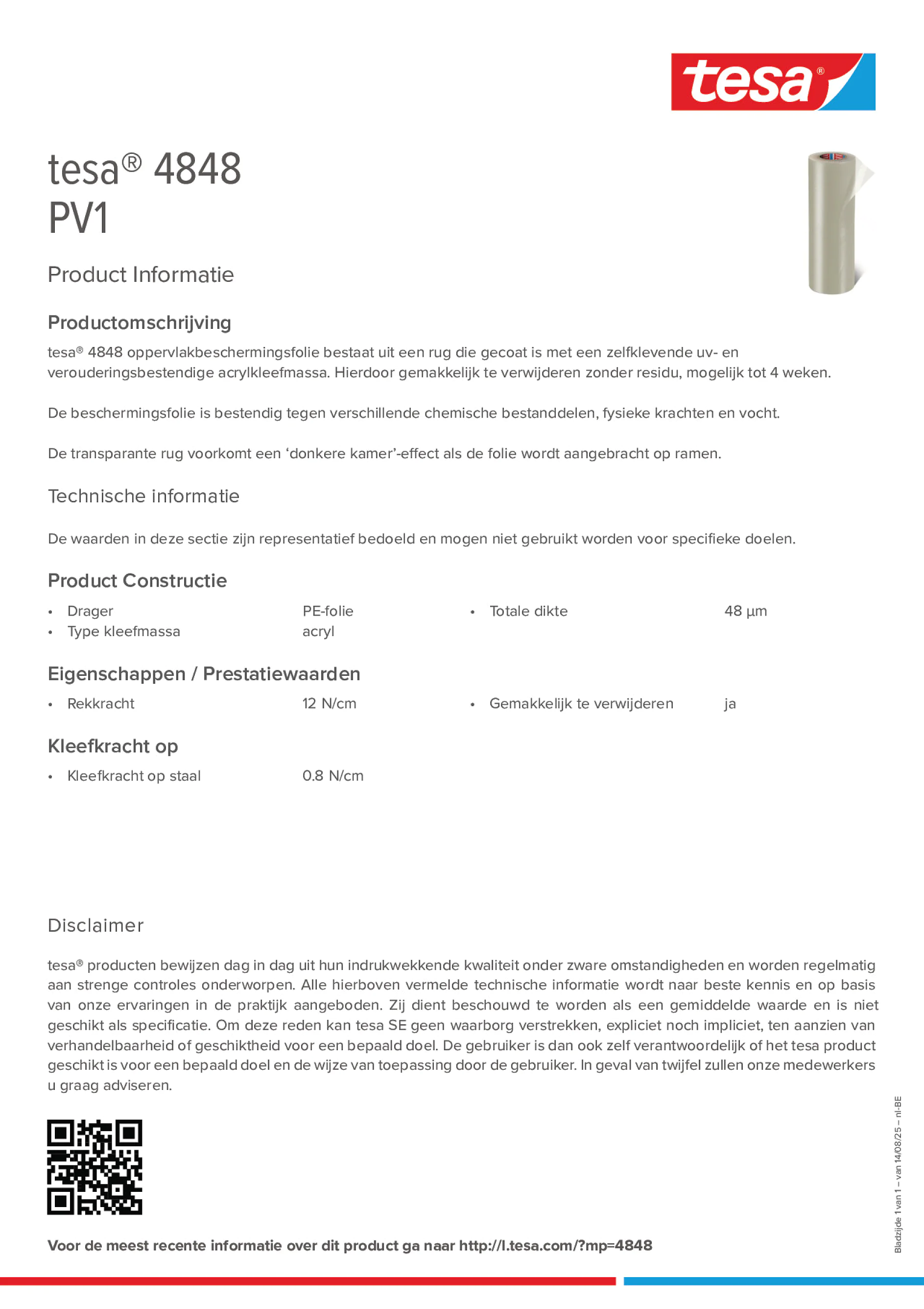 Product information_tesa® 4848_fr-BE_nl-BE