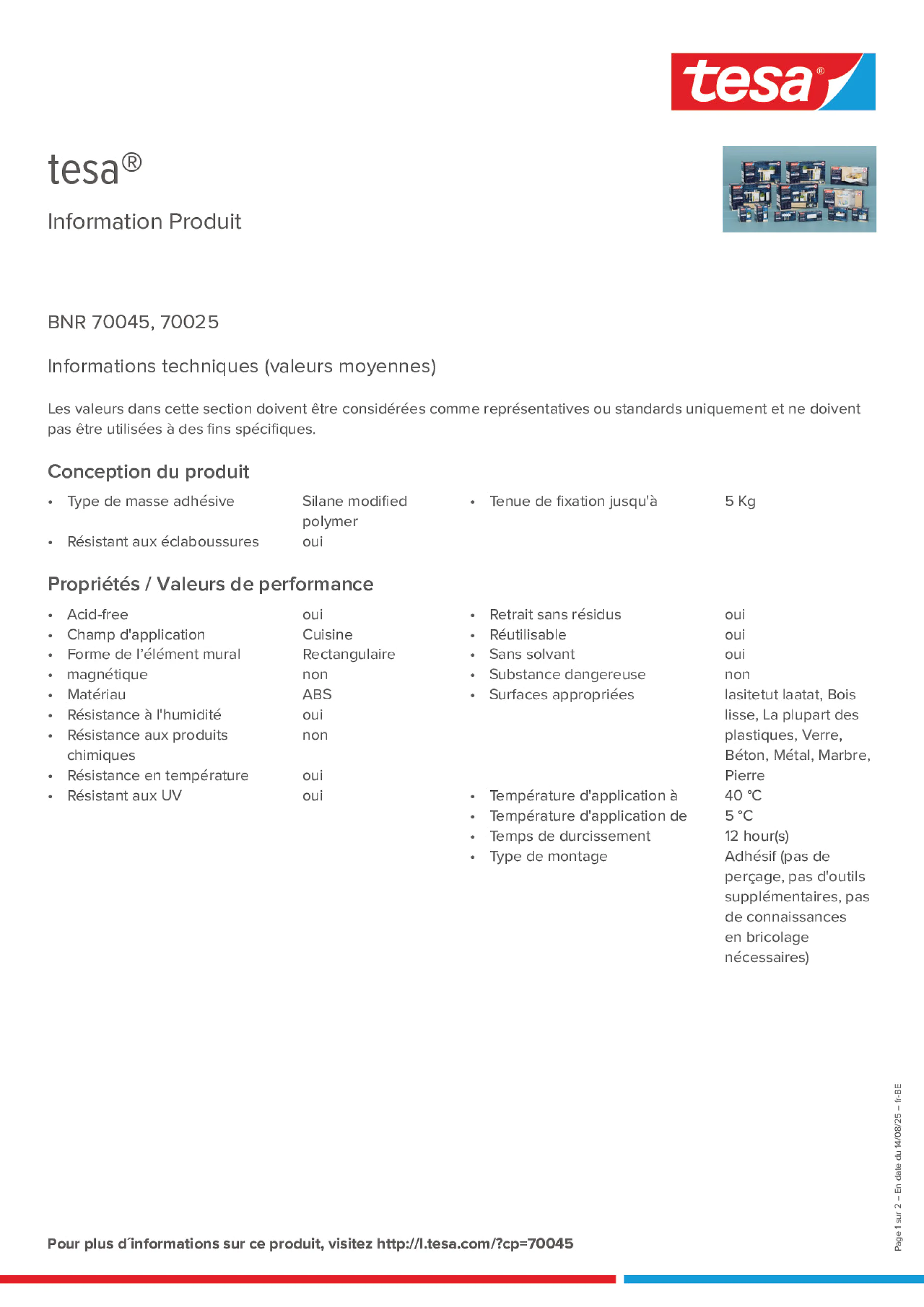 Product information_tesa® 70045_fr-BE_nl-BE