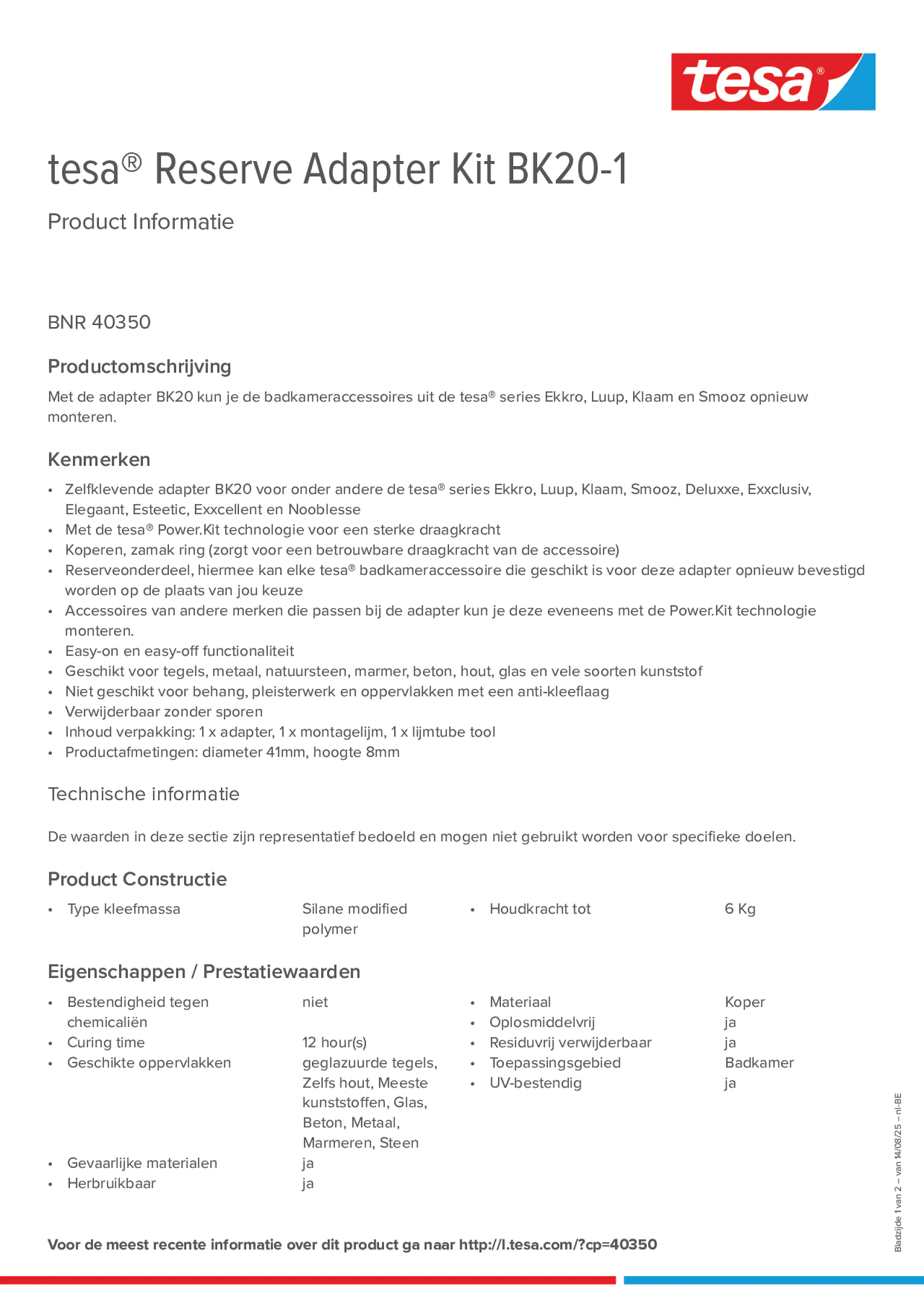 Product information_tesa® 40350_fr-BE_nl-BE