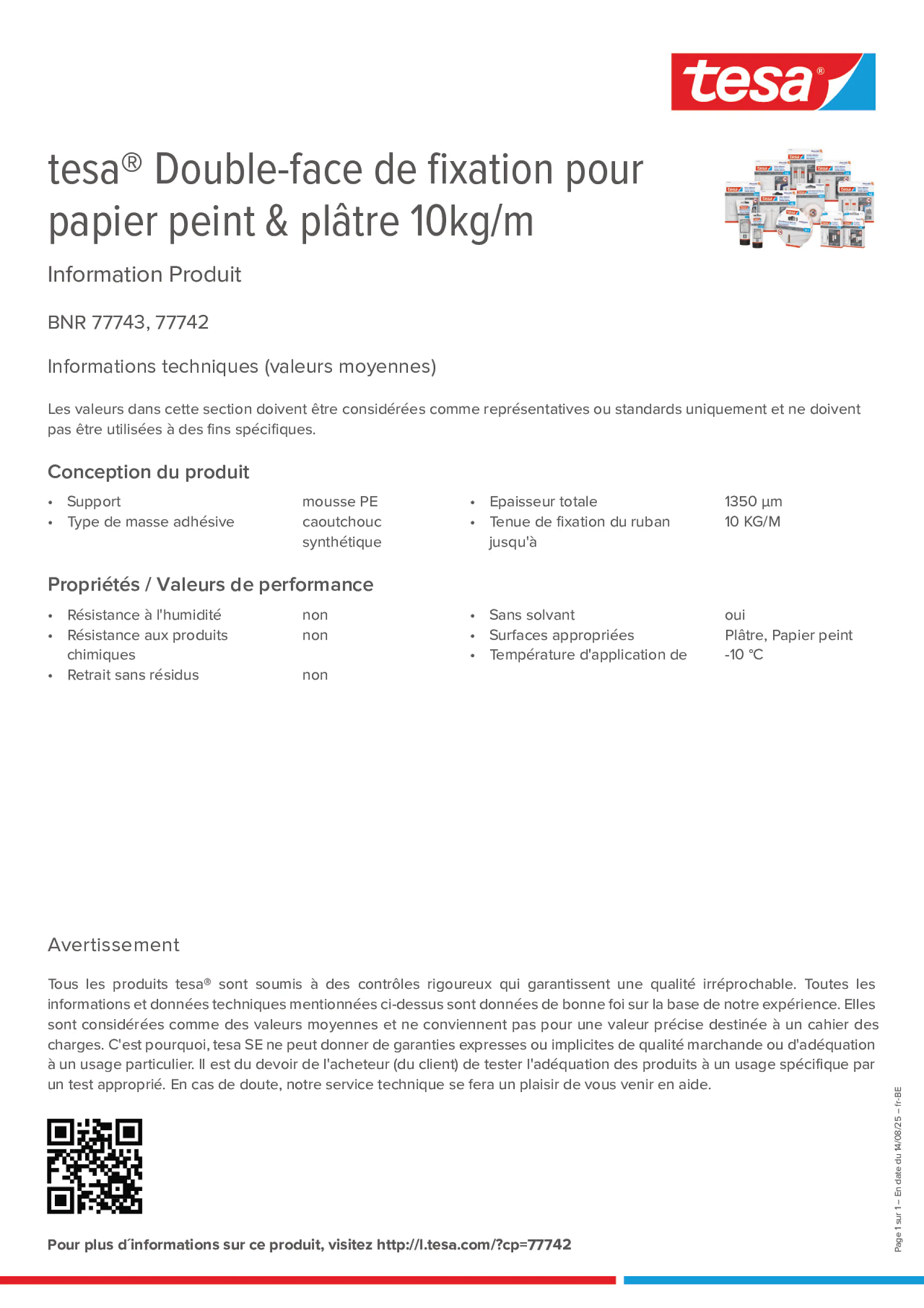 Product information_tesa® 77742_fr-BE_nl-BE