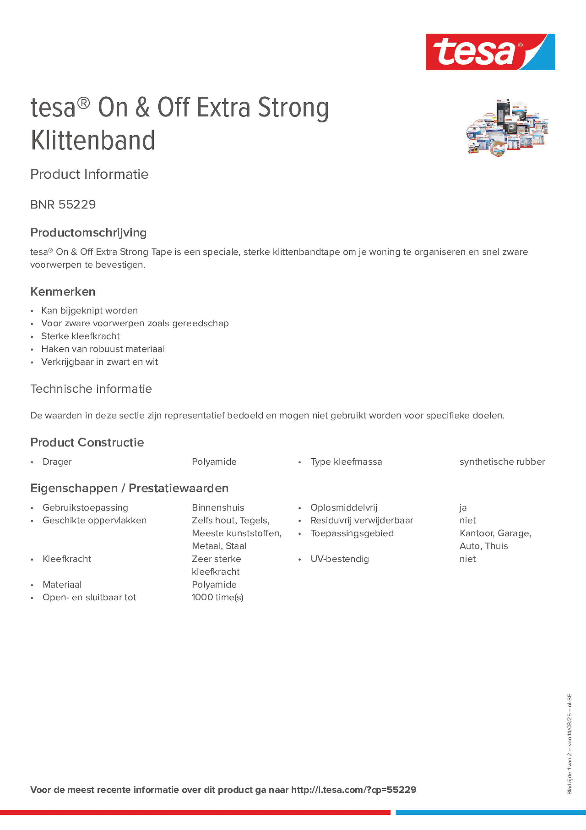 Product information_tesa® On & Off 55229_fr-BE_nl-BE