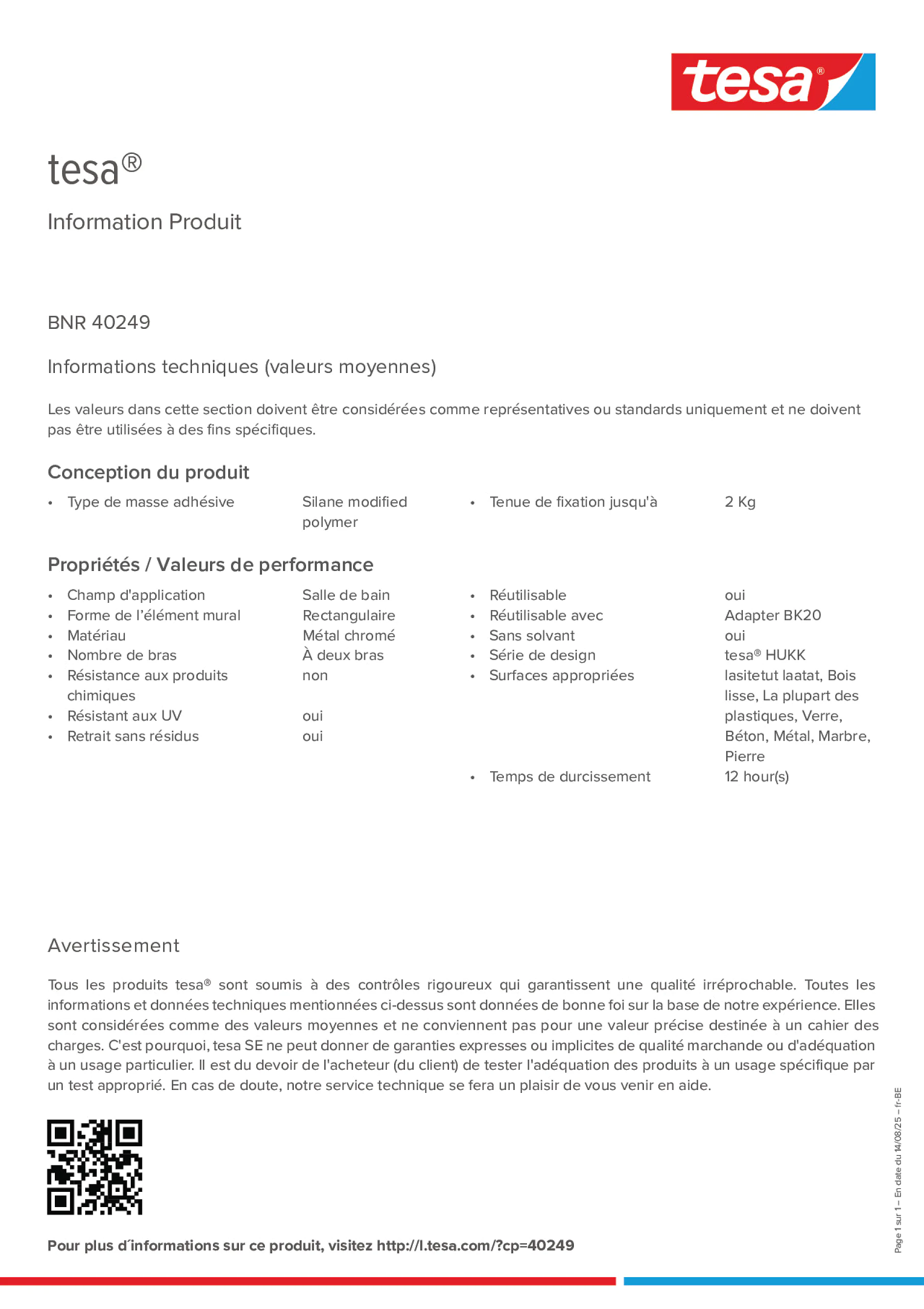 Product information_tesa® 40249_fr-BE_nl-BE