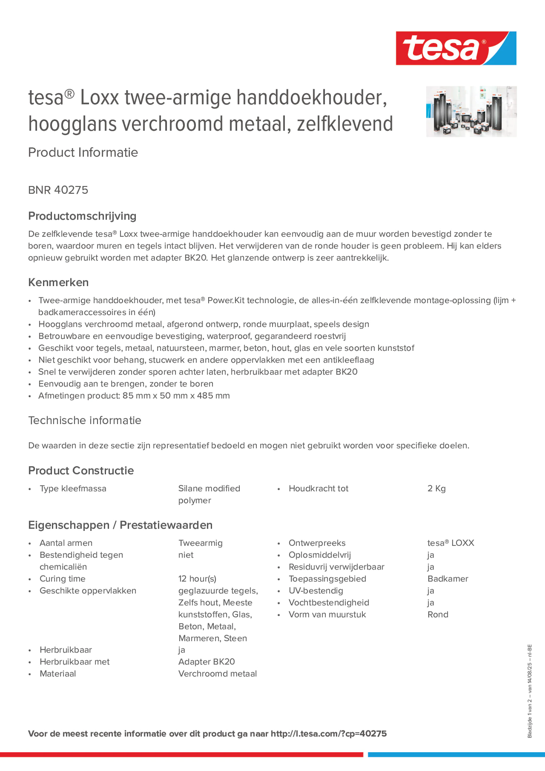 Product information_tesa® 40275_fr-BE_nl-BE
