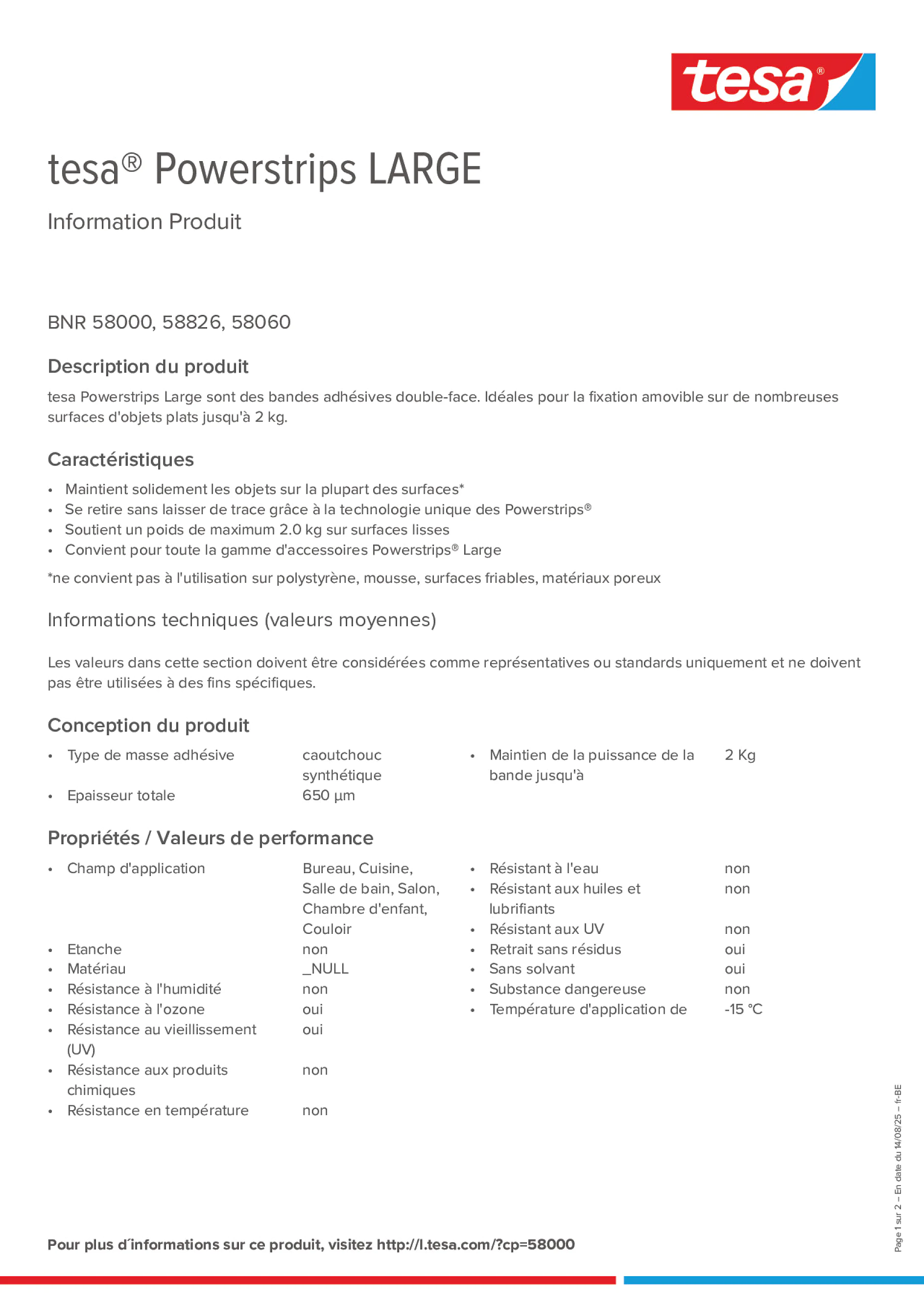 Product information_tesa® Powerstrips 58060_fr-BE_nl-BE