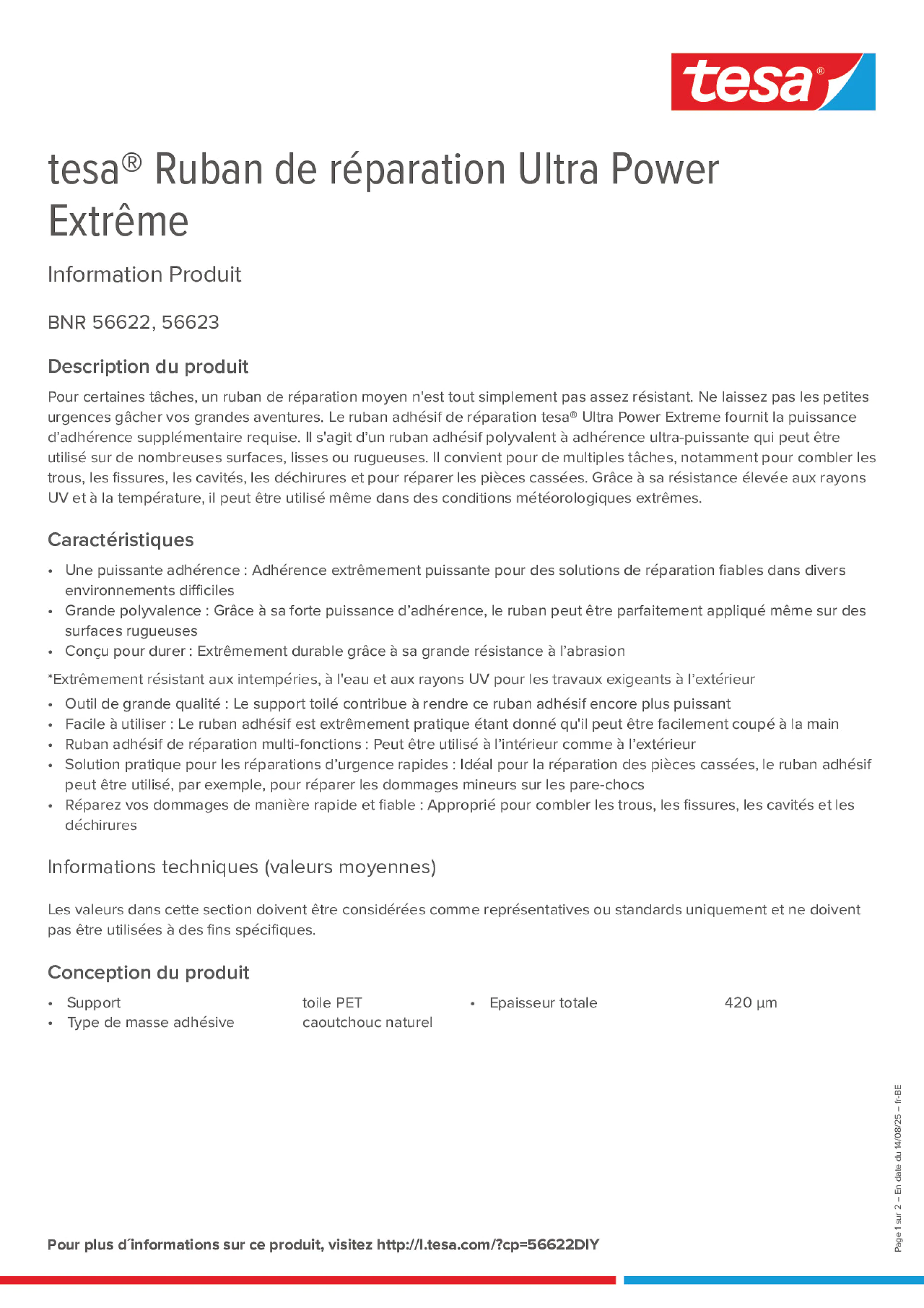 Product information_tesa® 56622_fr-BE_nl-BE