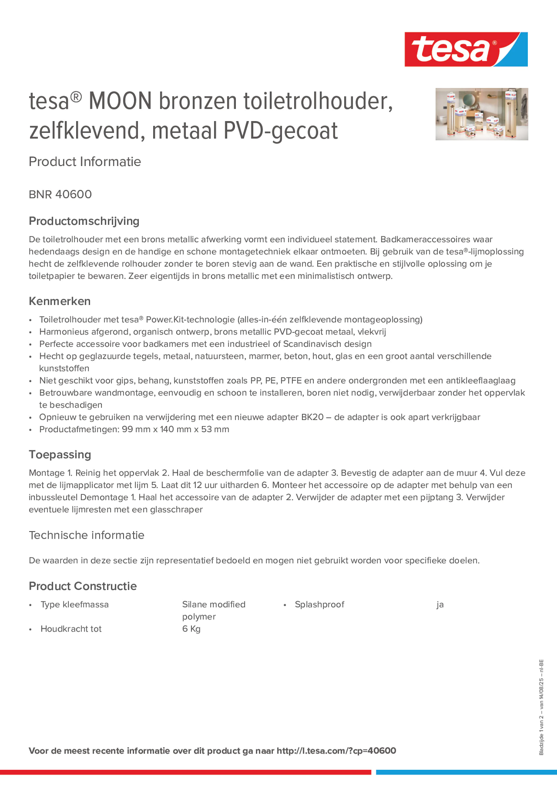 Product information_tesa® 40600_fr-BE_nl-BE