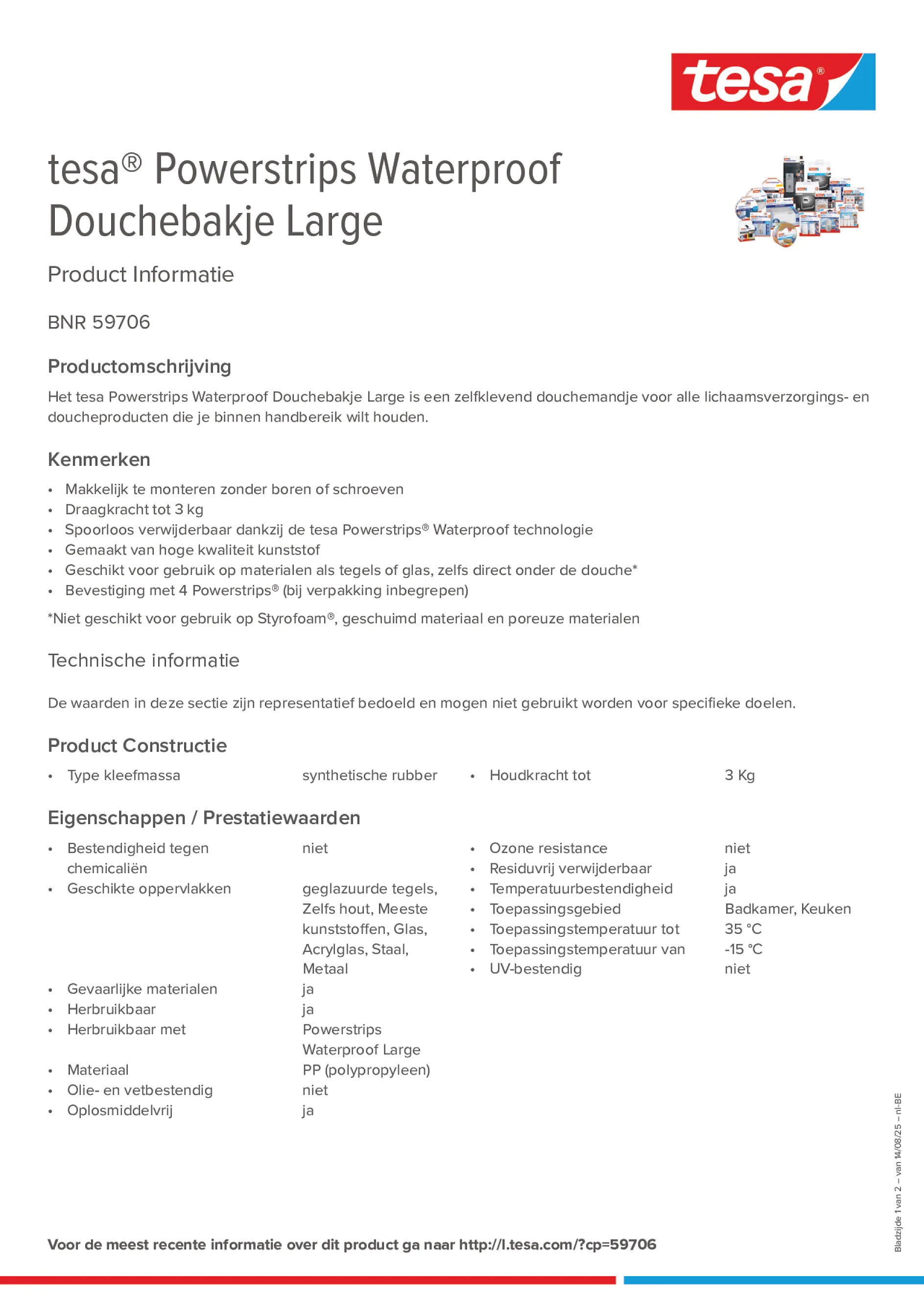 Product information_tesa® Powerstrips 59706_fr-BE_nl-BE