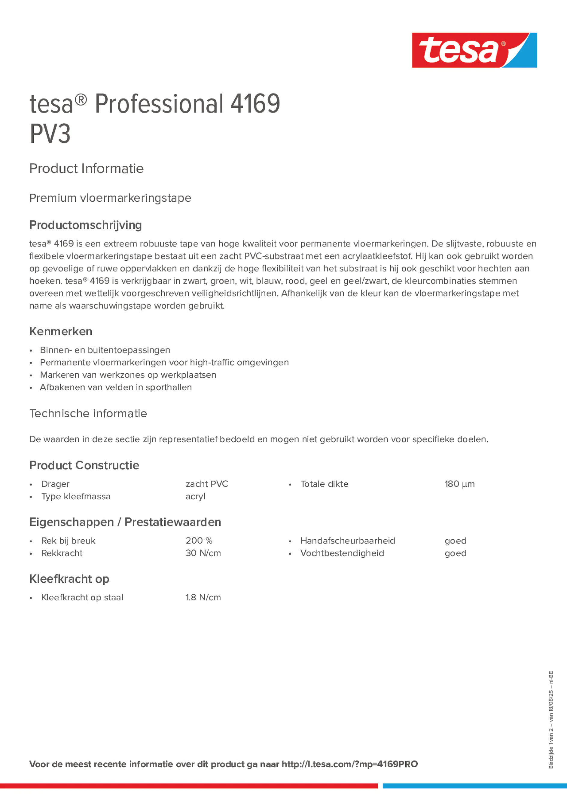 Product information_tesa® Professional 04169_fr-BE_nl-BE