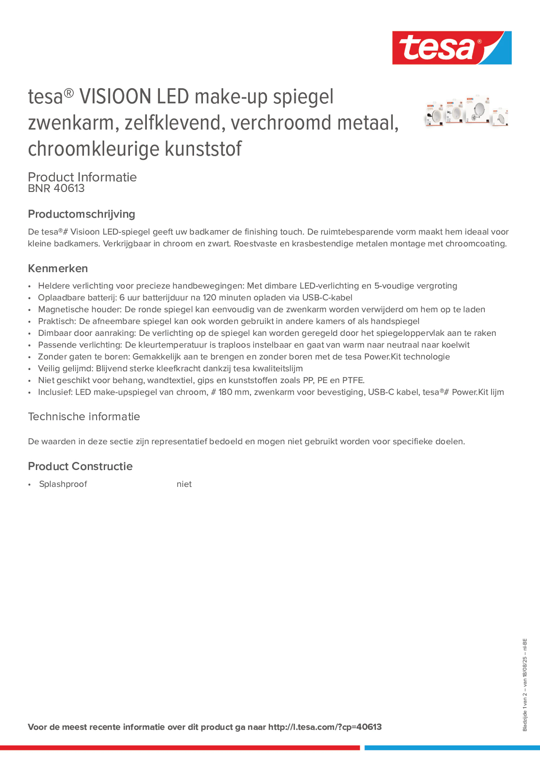 Product information_tesa® 40613_fr-BE_nl-BE