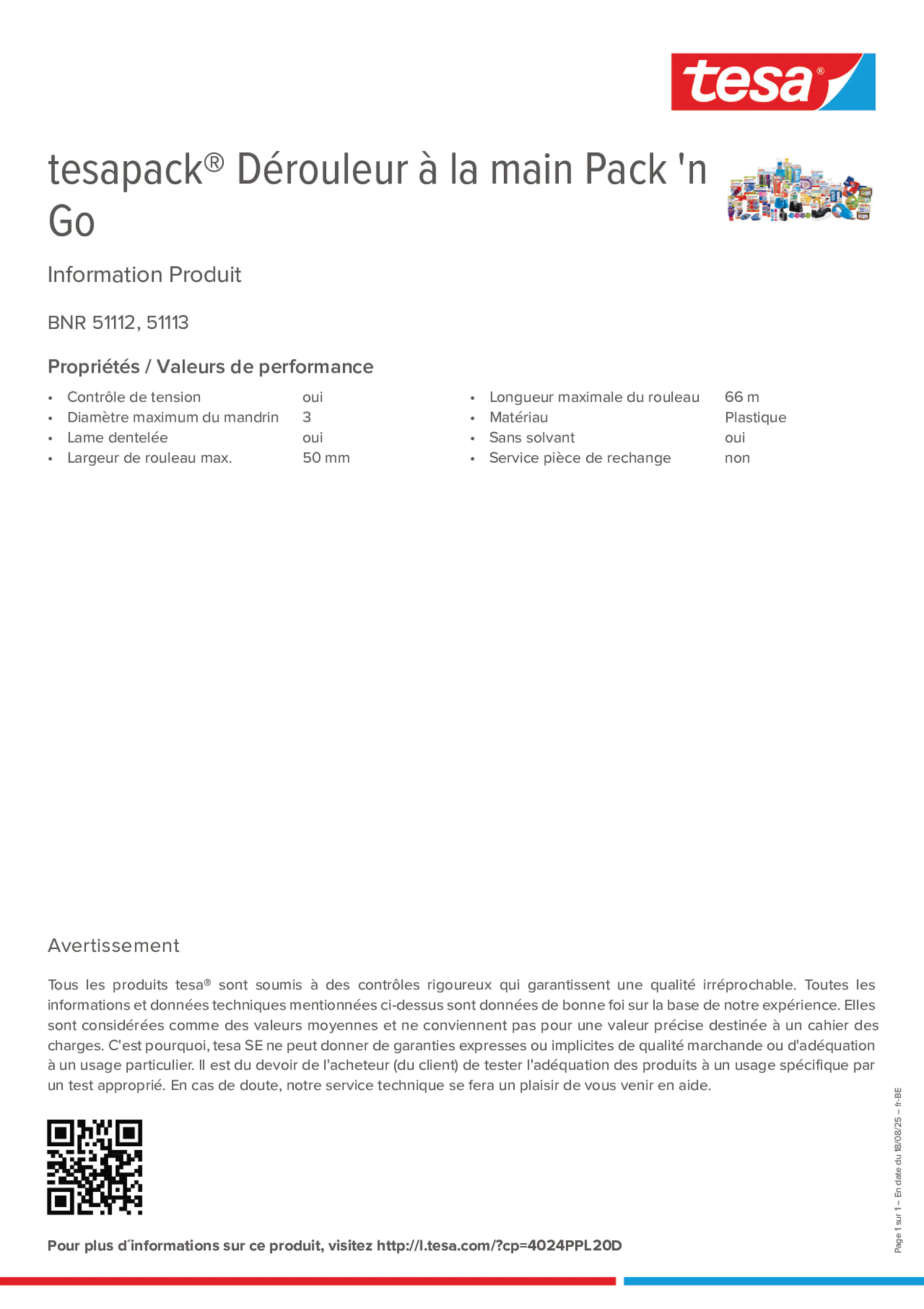 Product information_tesapack® 51113_fr-BE_nl-BE