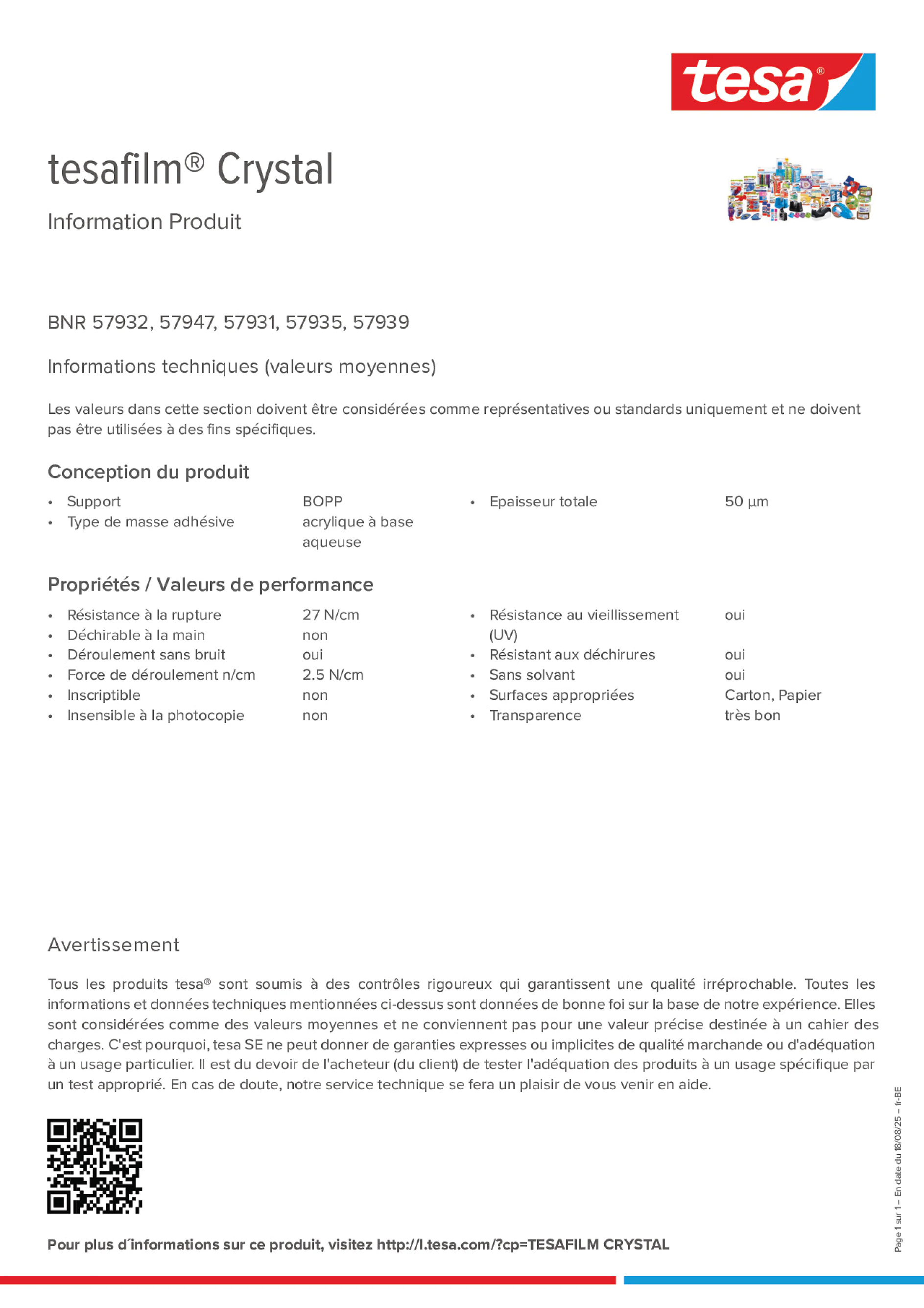 Product information_tesafilm® 57928_fr-BE_nl-BE