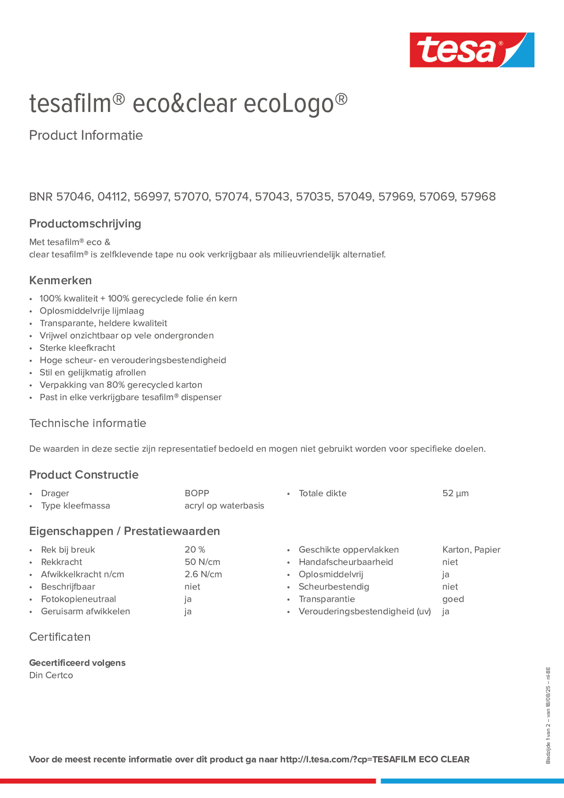Product information_tesafilm® 56997_fr-BE_nl-BE