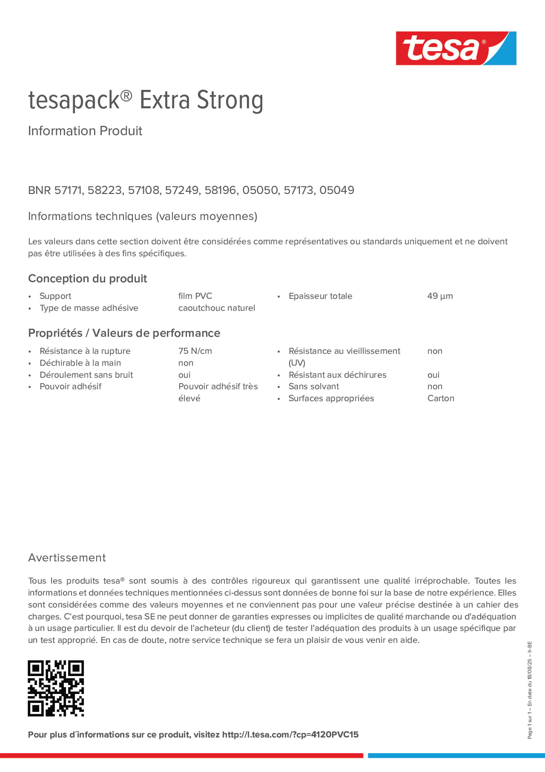 Product information_tesapack® 57249_fr-BE_nl-BE
