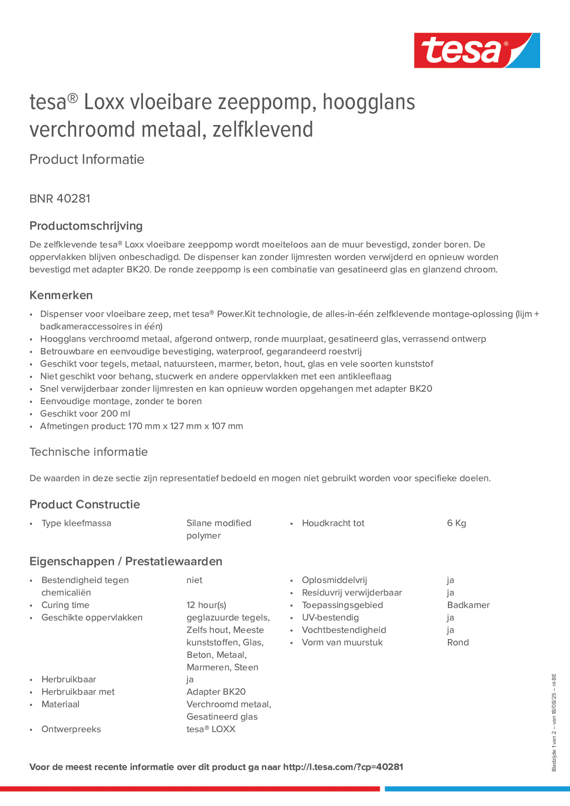 Product information_tesa® 40281_fr-BE_nl-BE