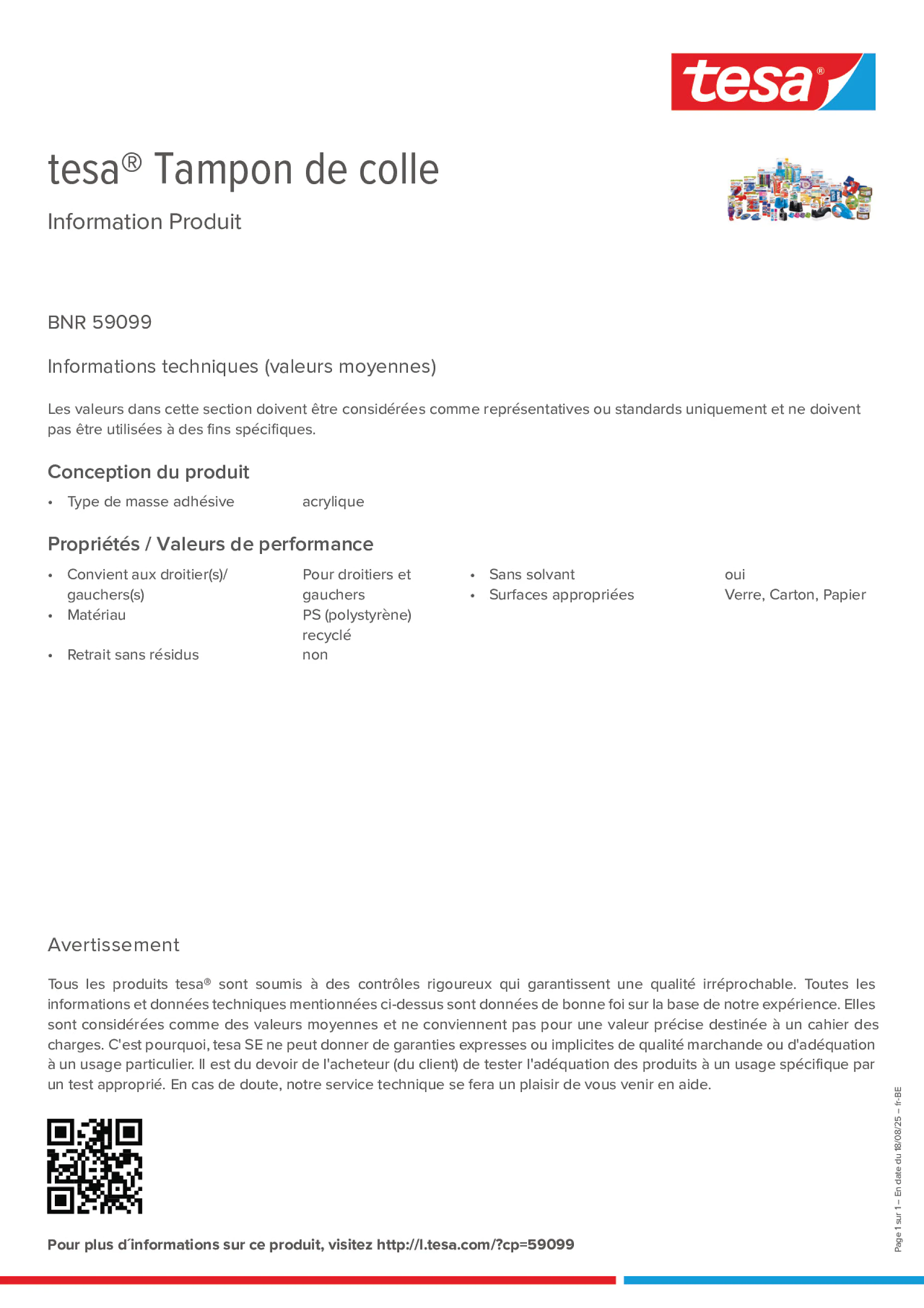 Product information_tesa® 59099_fr-BE_nl-BE